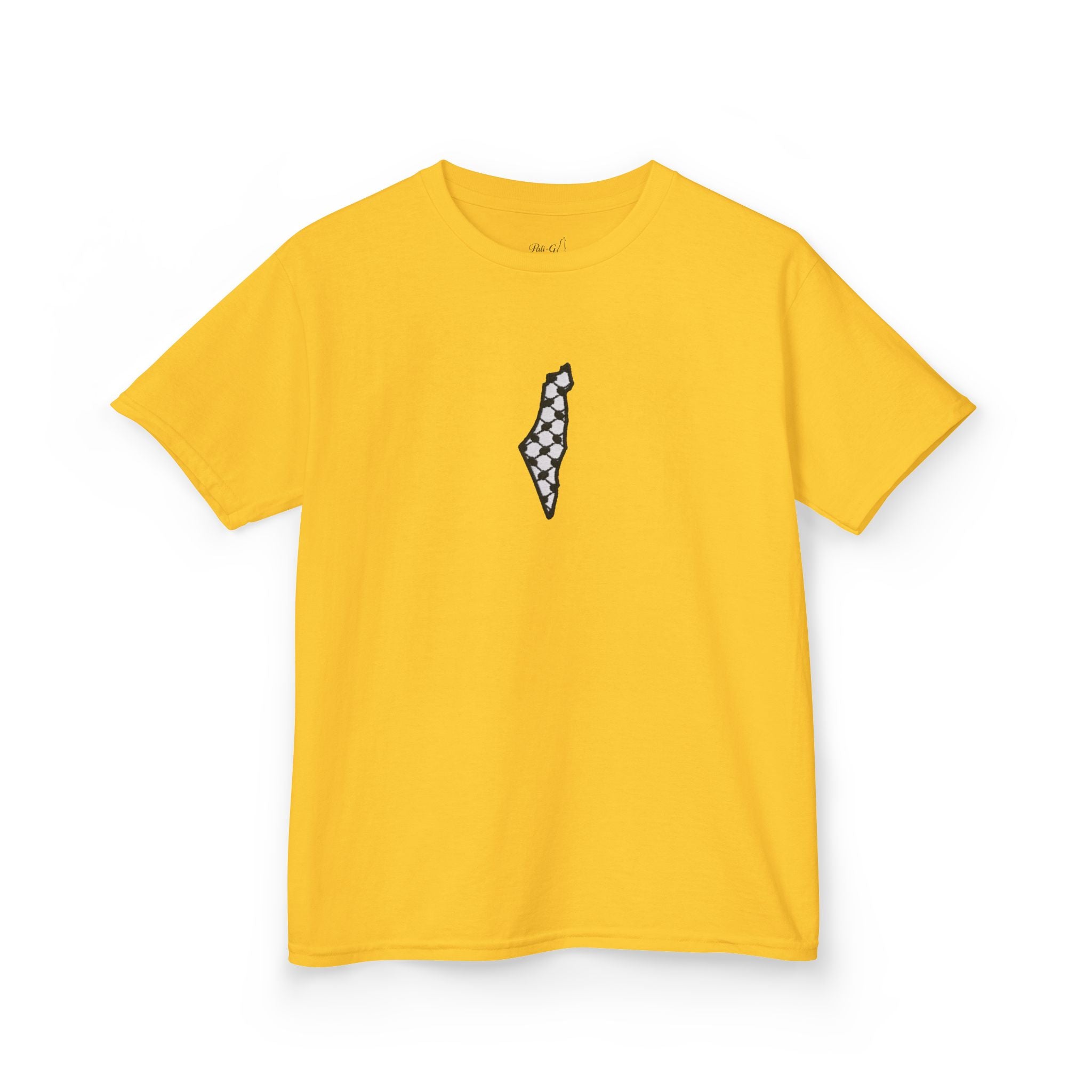 Pali-G | Kids T-Shirt – Palestine Map & Keffiyeh Pattern Print