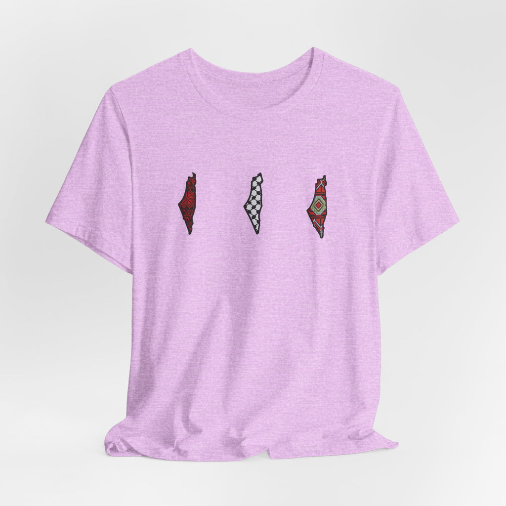 Free Palestine T-Shirt — Palestinian Keffiyeh & Map Solidarity Tee