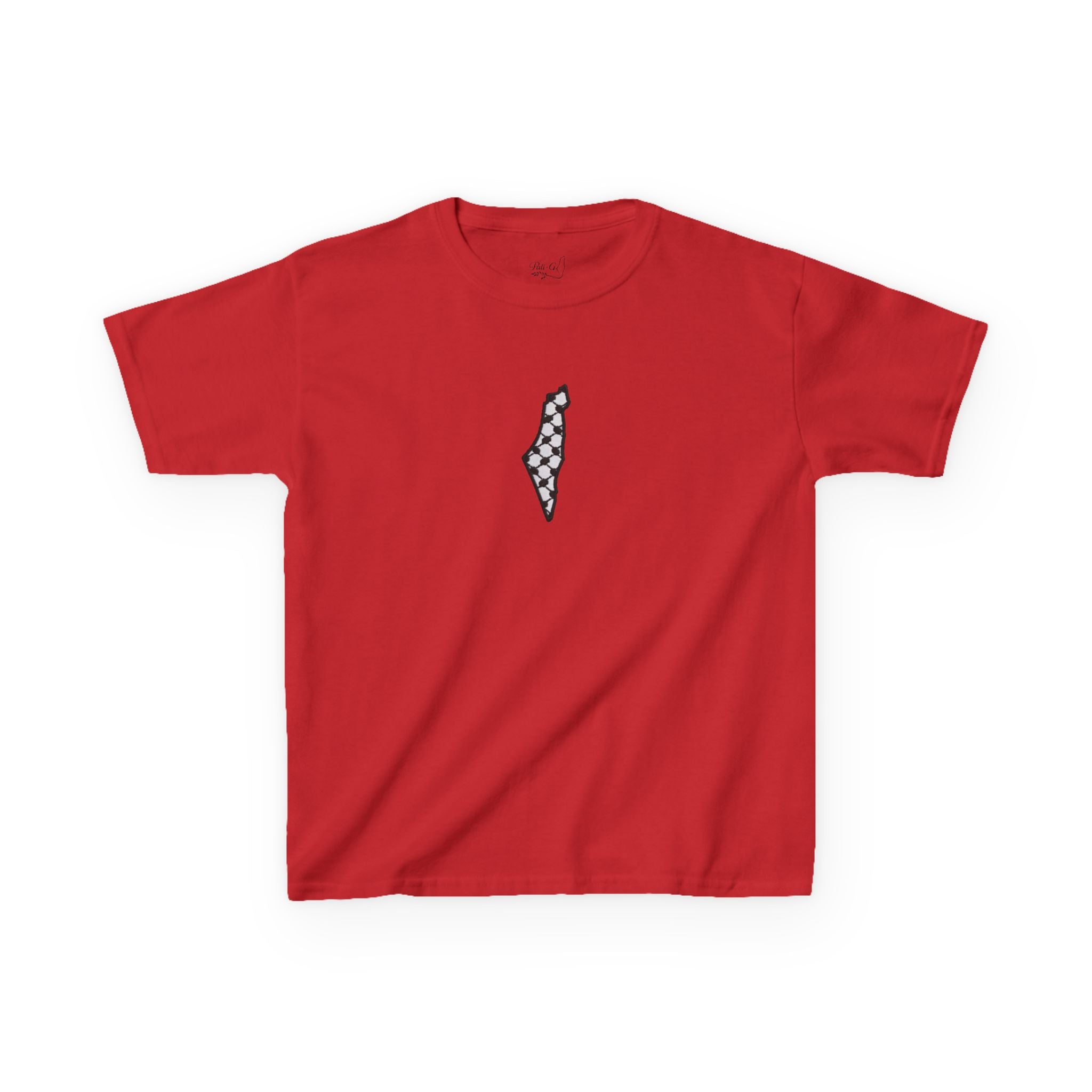 Pali-G | Kids T-Shirt – Palestine Map & Keffiyeh Pattern Print