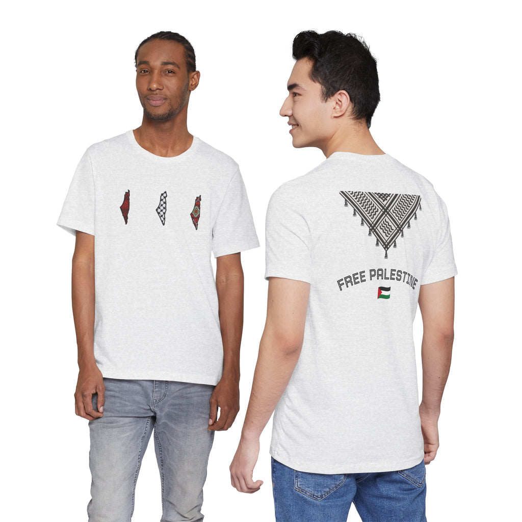Free Palestine T-Shirt — Palestinian Keffiyeh & Map Solidarity Tee