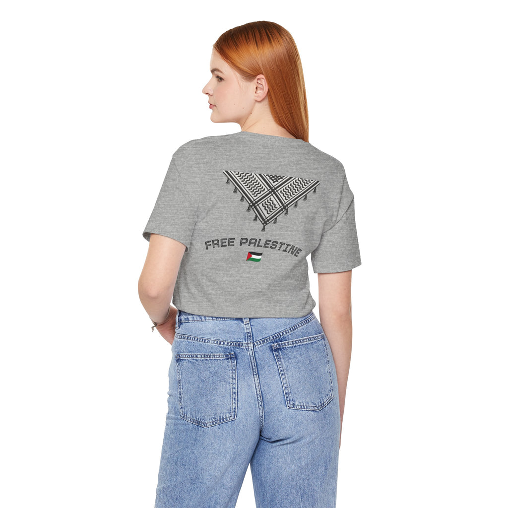 Free Palestine T-Shirt — Palestinian Keffiyeh & Map Solidarity Tee