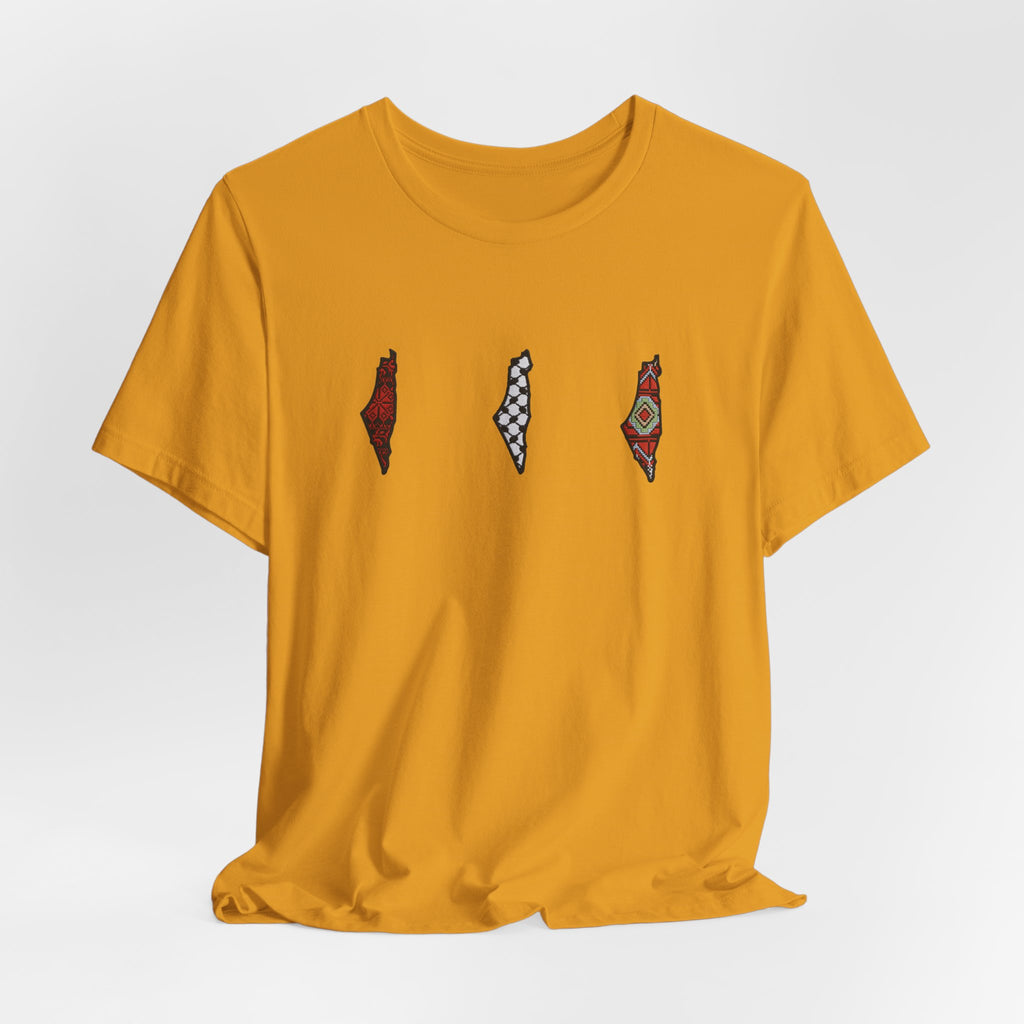 Free Palestine T-Shirt — Palestinian Keffiyeh & Map Solidarity Tee