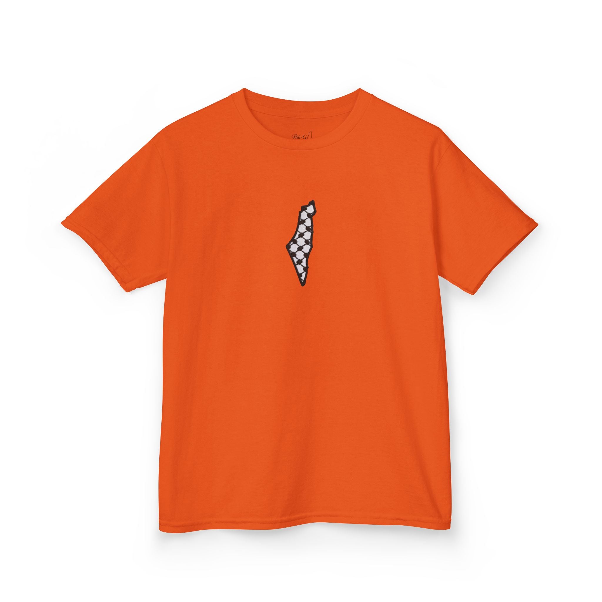 Pali-G | Kids T-Shirt – Palestine Map & Keffiyeh Pattern Print