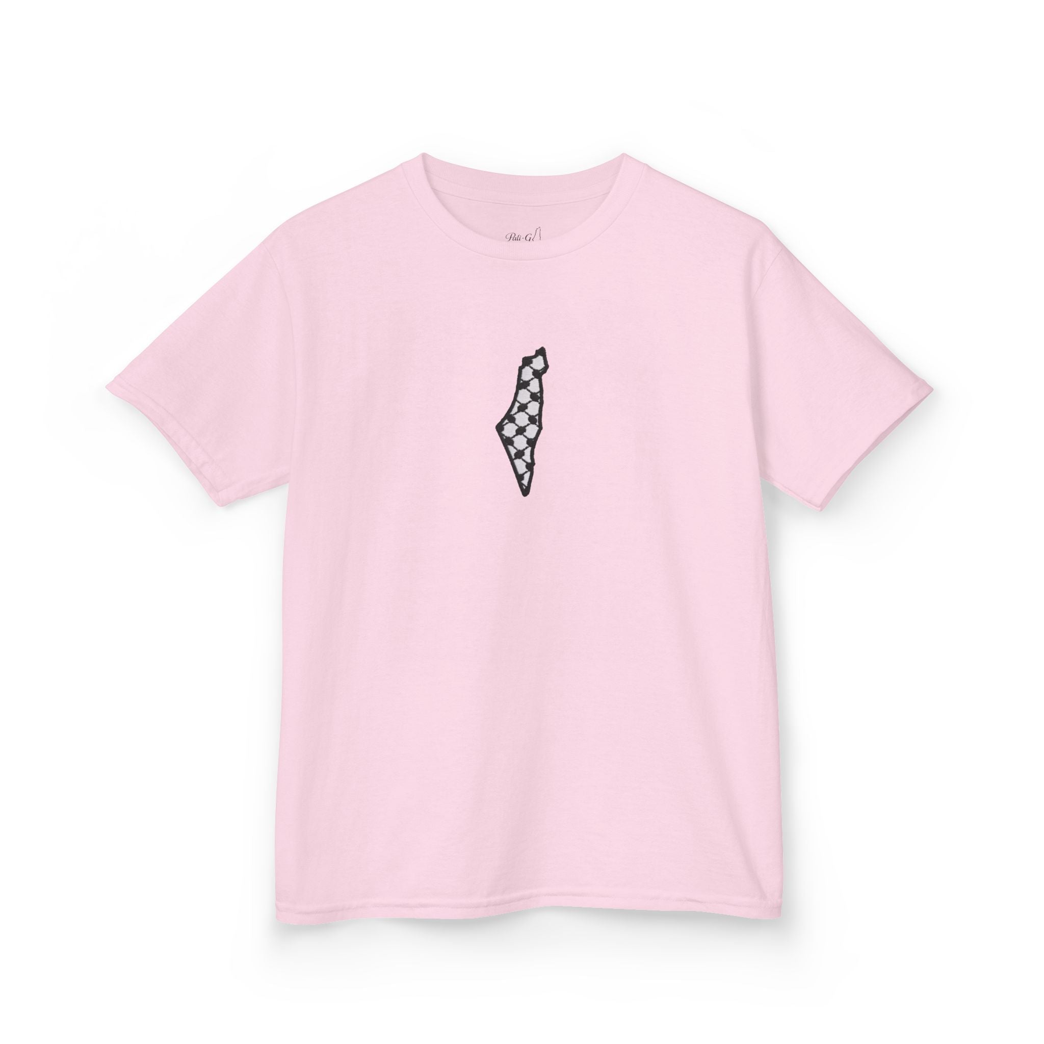 Pali-G | Kids T-Shirt – Palestine Map & Keffiyeh Pattern Print