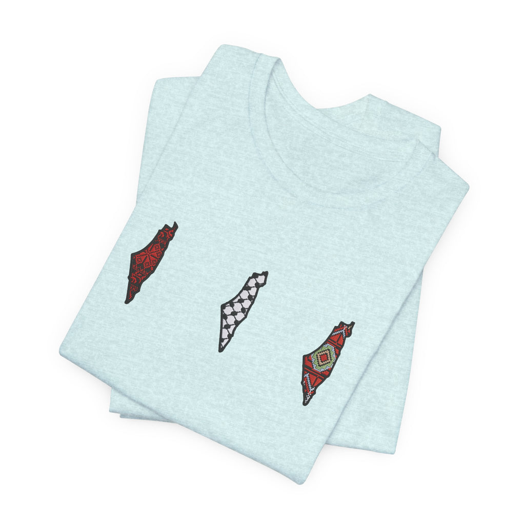 Free Palestine T-Shirt — Palestinian Keffiyeh & Map Solidarity Tee