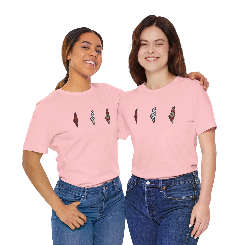 Free Palestine T-Shirt — Palestinian Keffiyeh & Map Solidarity Tee