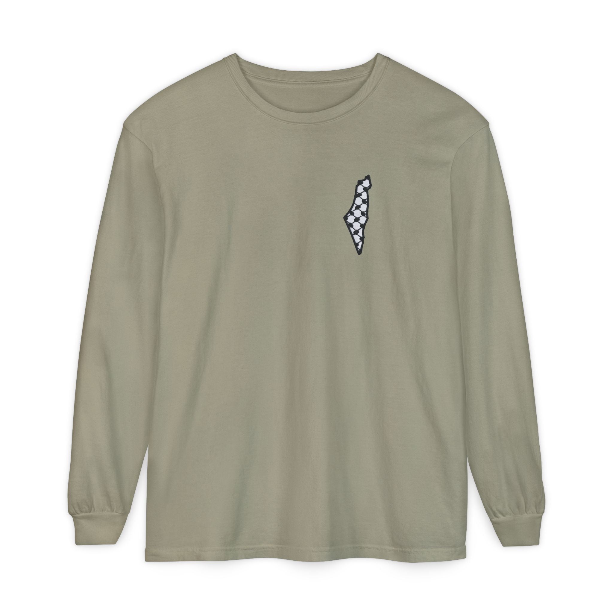 Pali-G || Palästina Kufiya Langarm-T-Shirt – Freiheit, Widerstand & Gaza Grafik