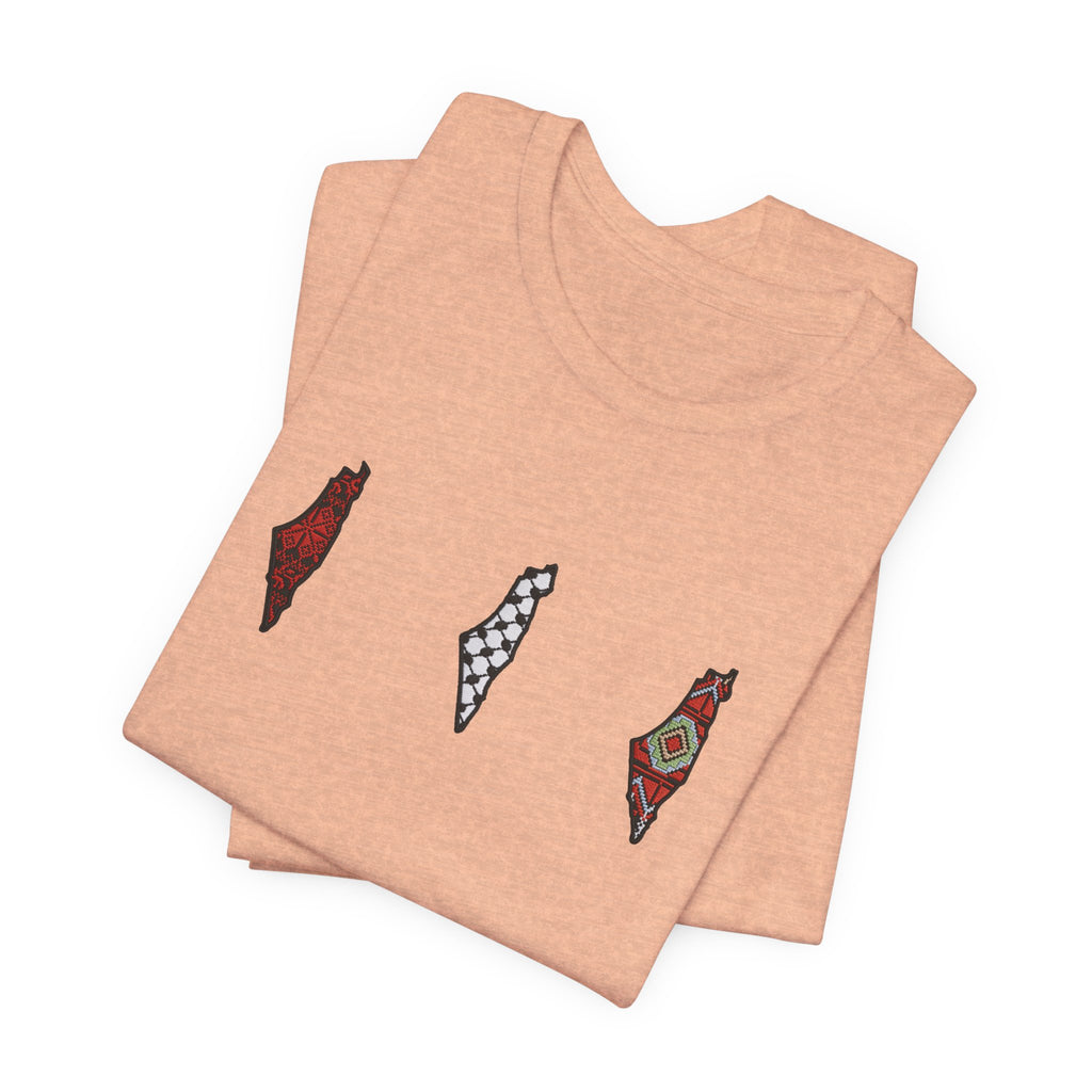 Free Palestine T-Shirt — Palestinian Keffiyeh & Map Solidarity Tee