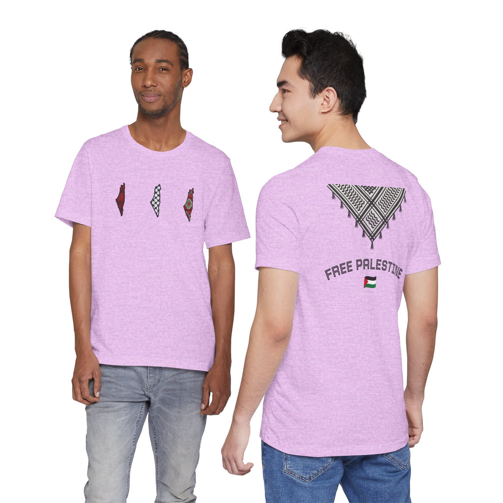 Free Palestine T-Shirt — Palestinian Keffiyeh & Map Solidarity Tee