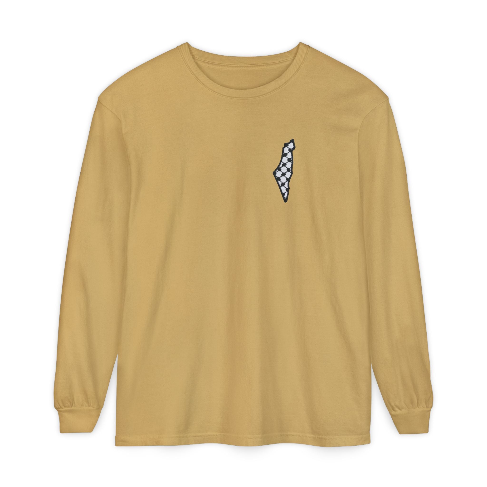 Pali-G || Palästina Kufiya Langarm-T-Shirt – Freiheit, Widerstand & Gaza Grafik
