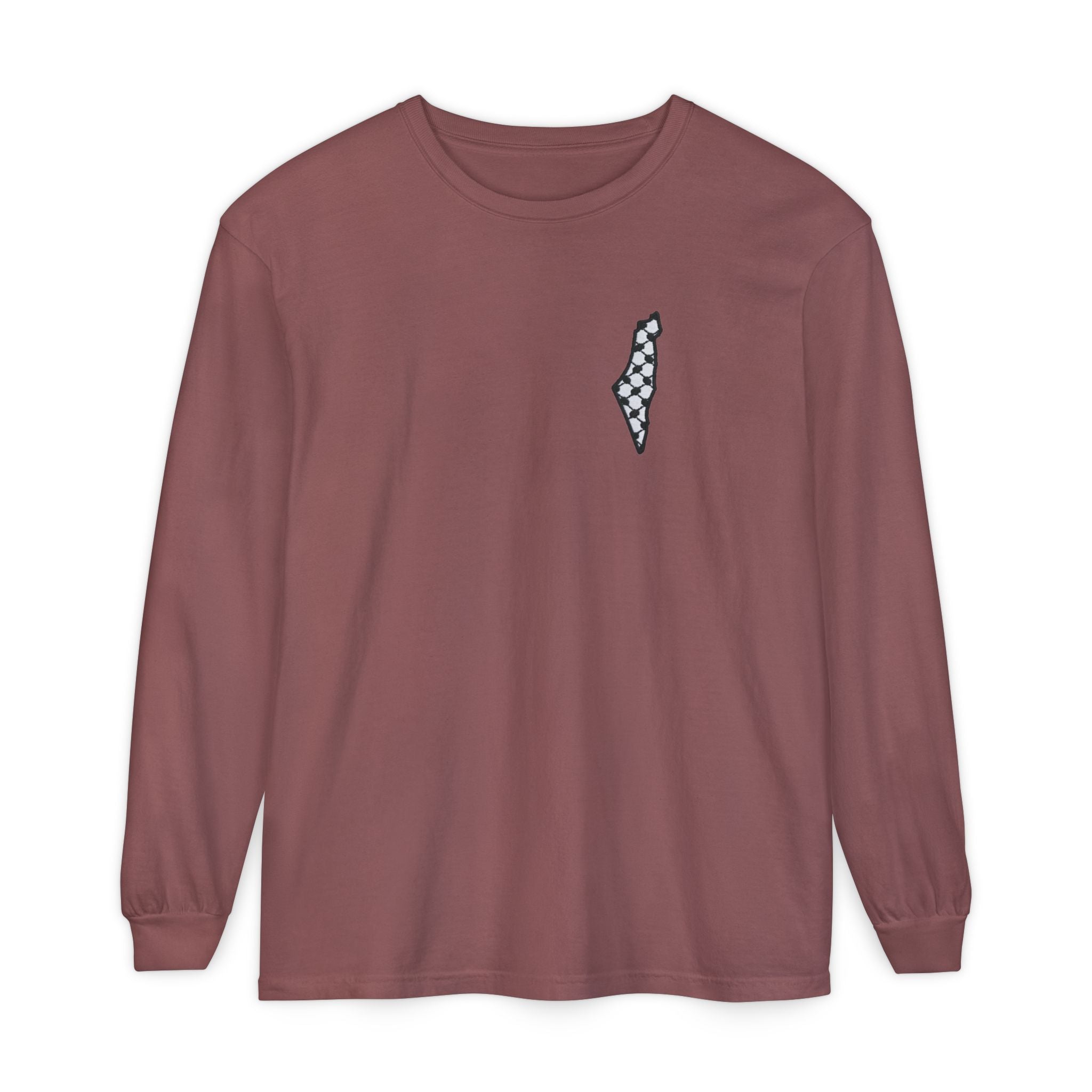 Pali-G || Palästina Kufiya Langarm-T-Shirt – Freiheit, Widerstand & Gaza Grafik