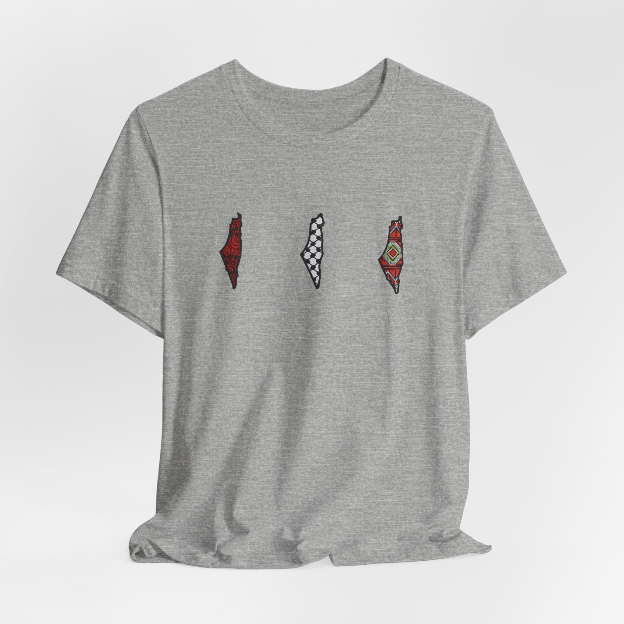 Free Palestine T-Shirt — Palestinian Keffiyeh & Map Solidarity Tee