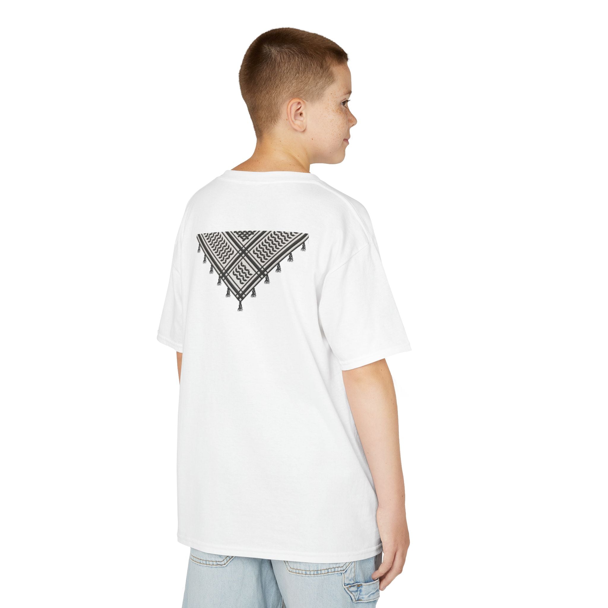 Pali-G | Kids T-Shirt – Palestine Map & Keffiyeh Pattern Print