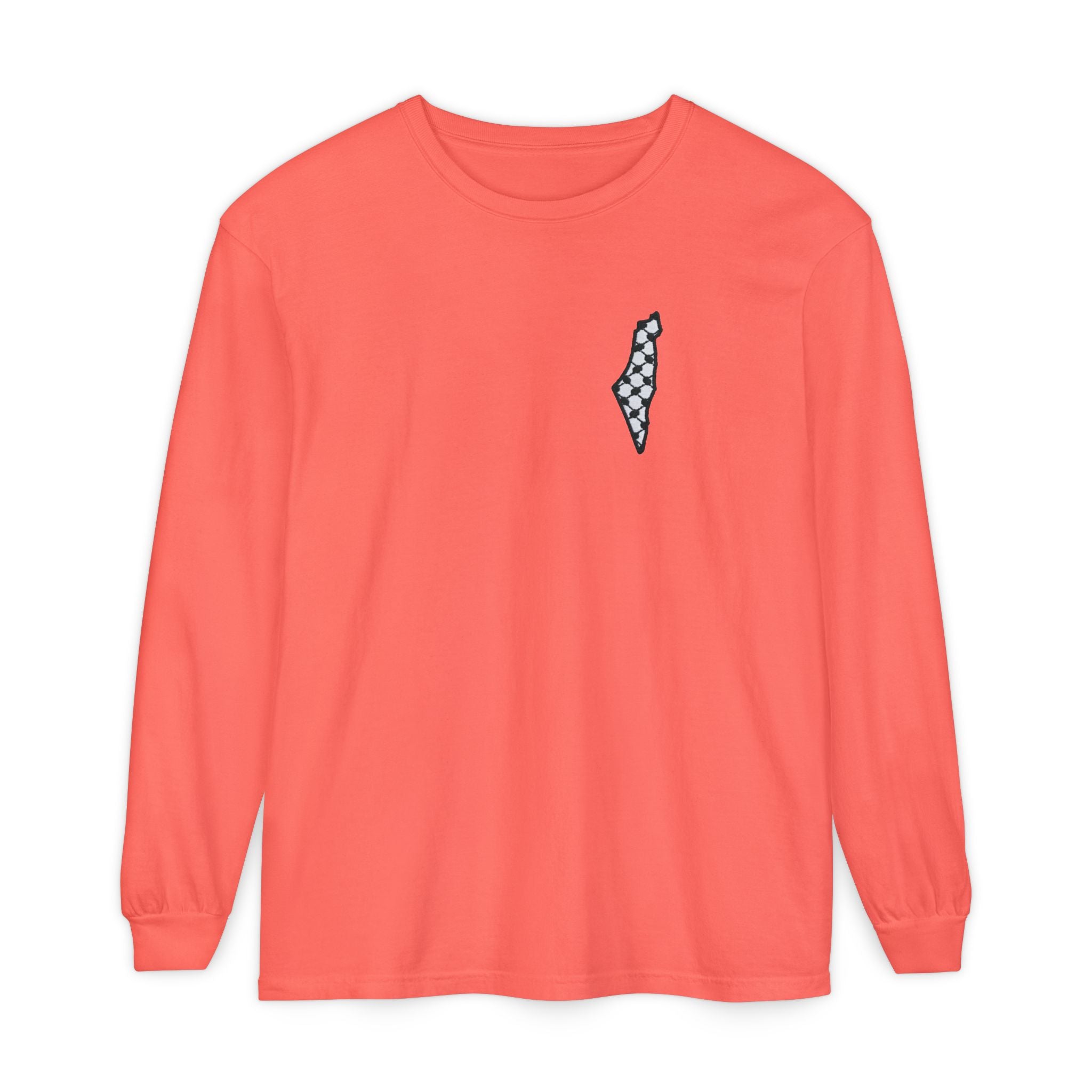 Pali-G || Palästina Kufiya Langarm-T-Shirt – Freiheit, Widerstand & Gaza Grafik