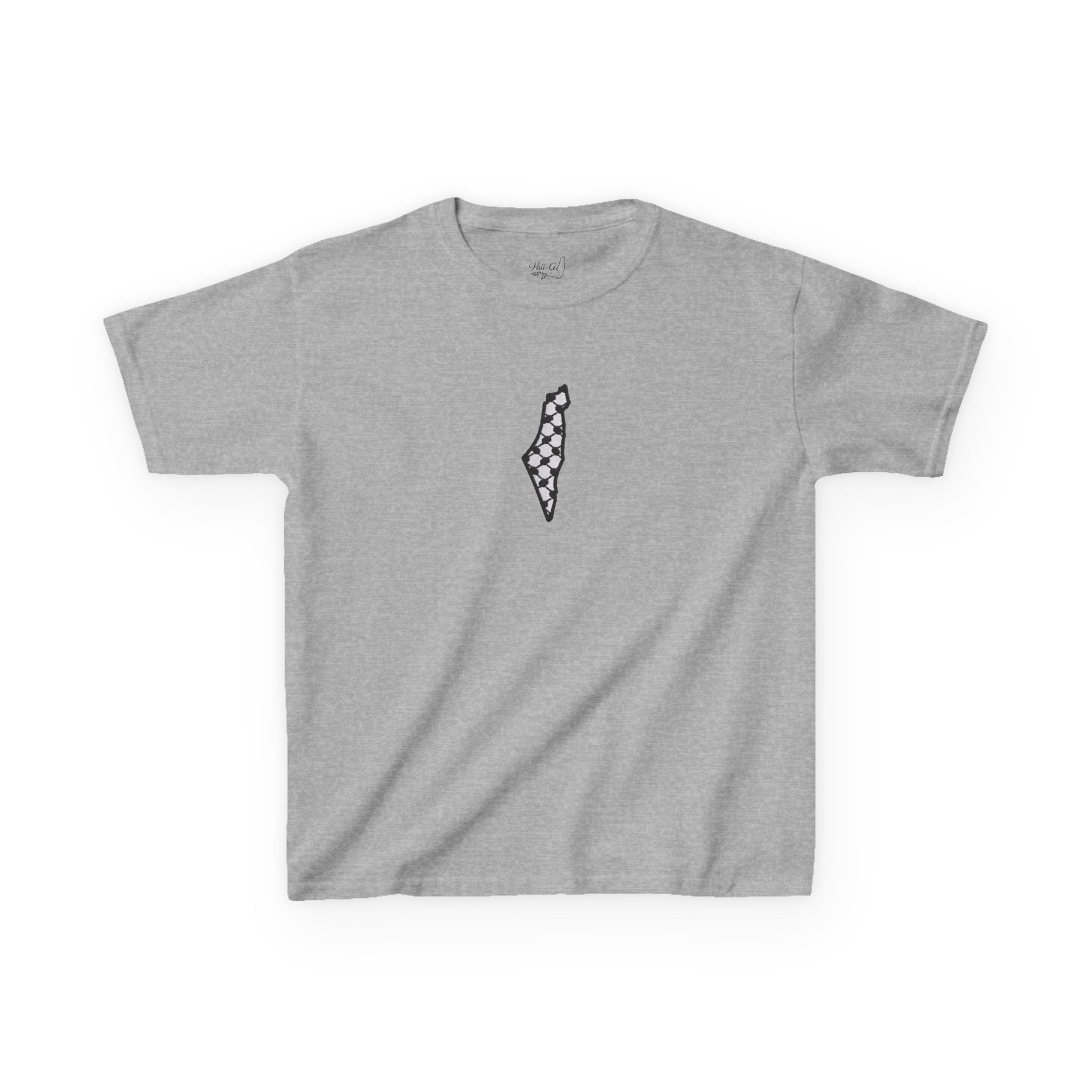 Pali-G | Kids T-Shirt – Palestine Map & Keffiyeh Pattern Print