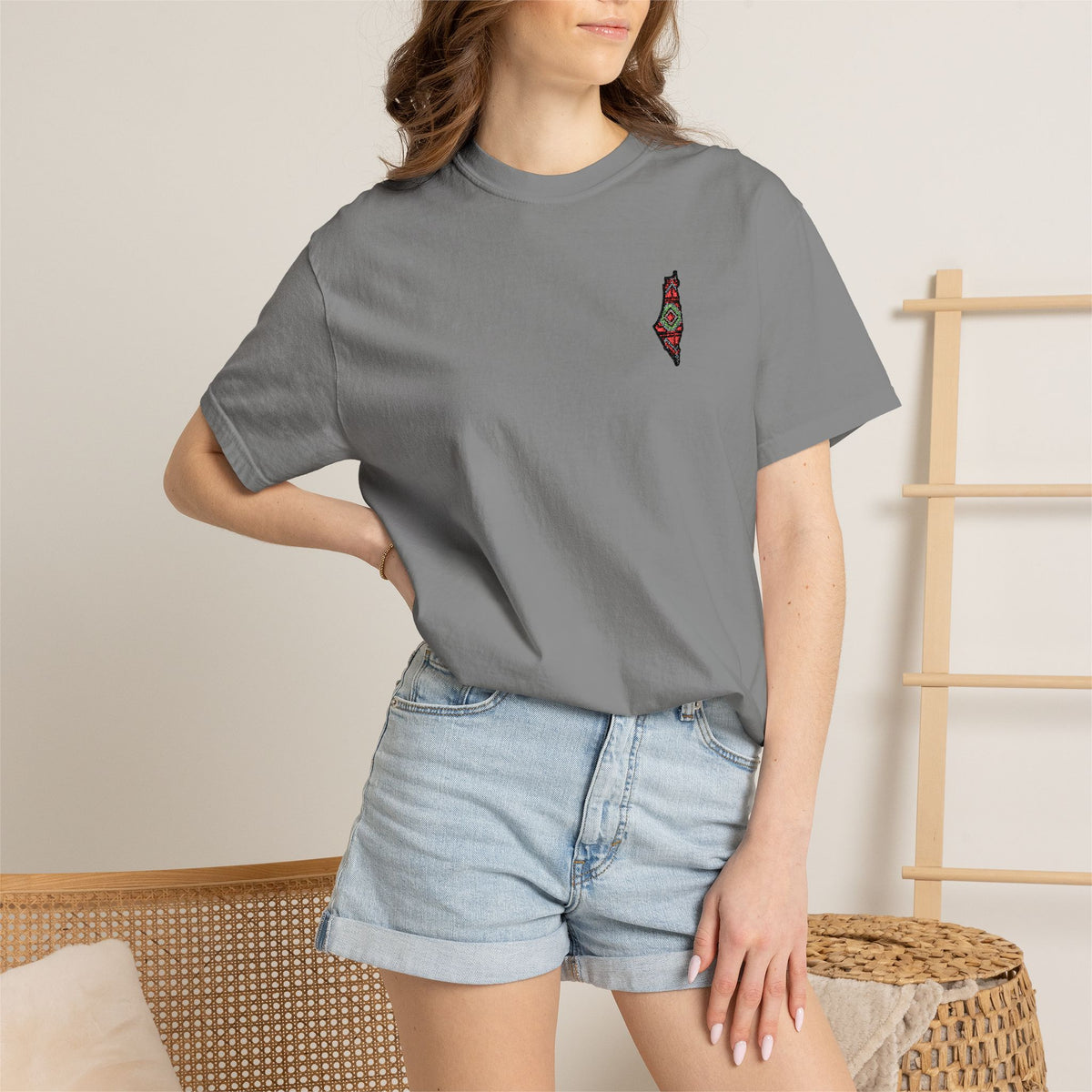 Pali-G Seeds of Palestine  Embroidery Short Sleeve T-Shirt