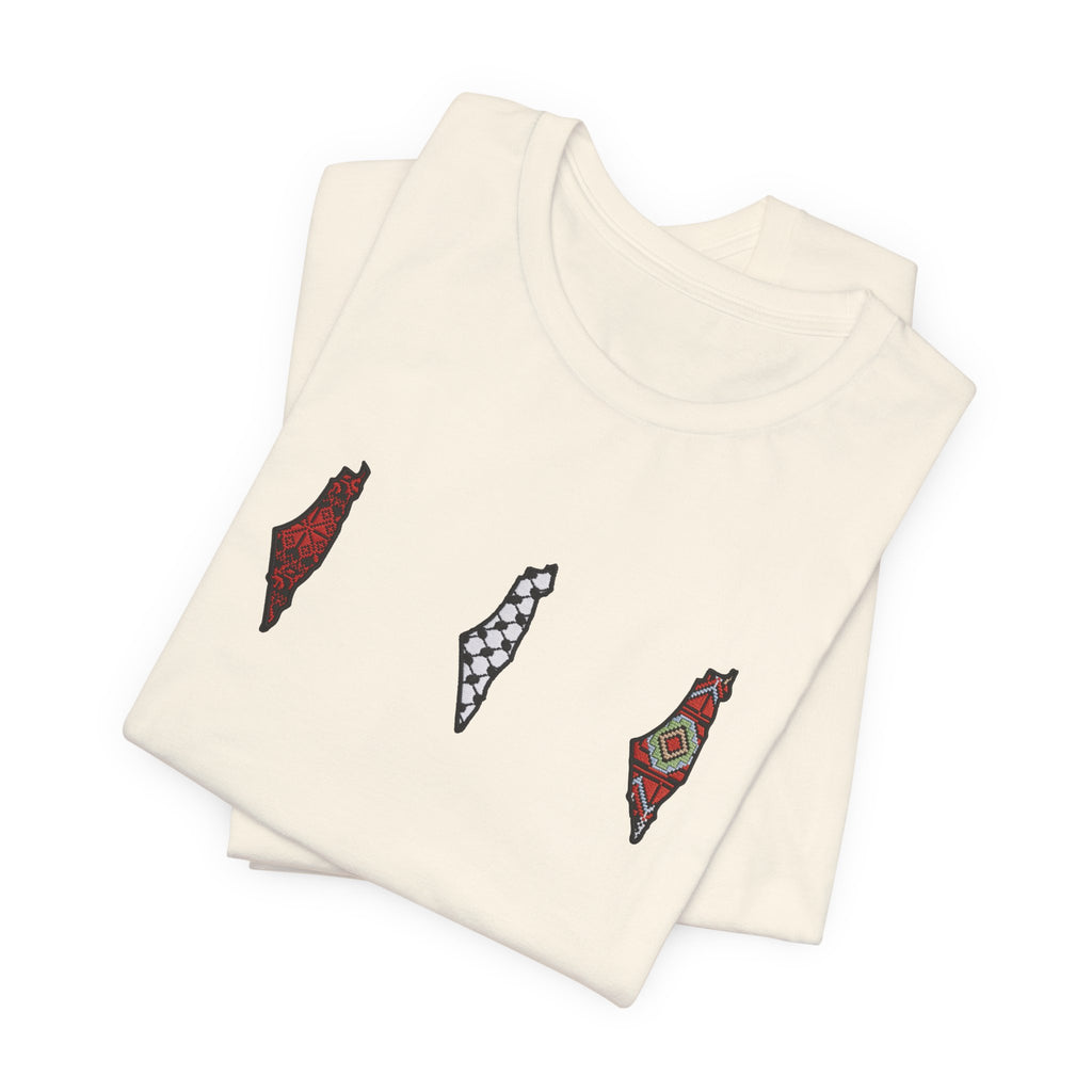 Free Palestine T-Shirt — Palestinian Keffiyeh & Map Solidarity Tee