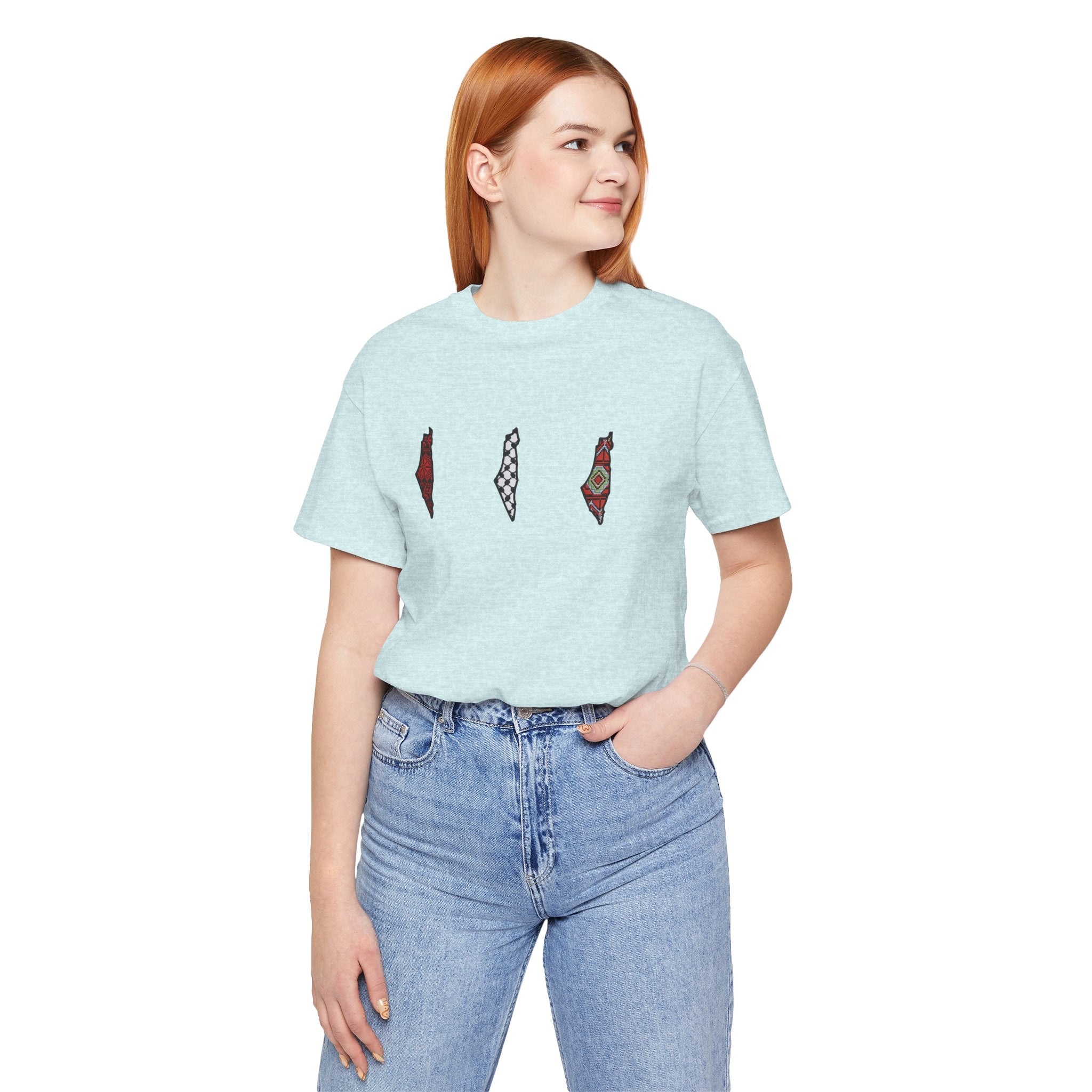 Free Palestine T-Shirt — Palestinian Keffiyeh & Map Solidarity Tee
