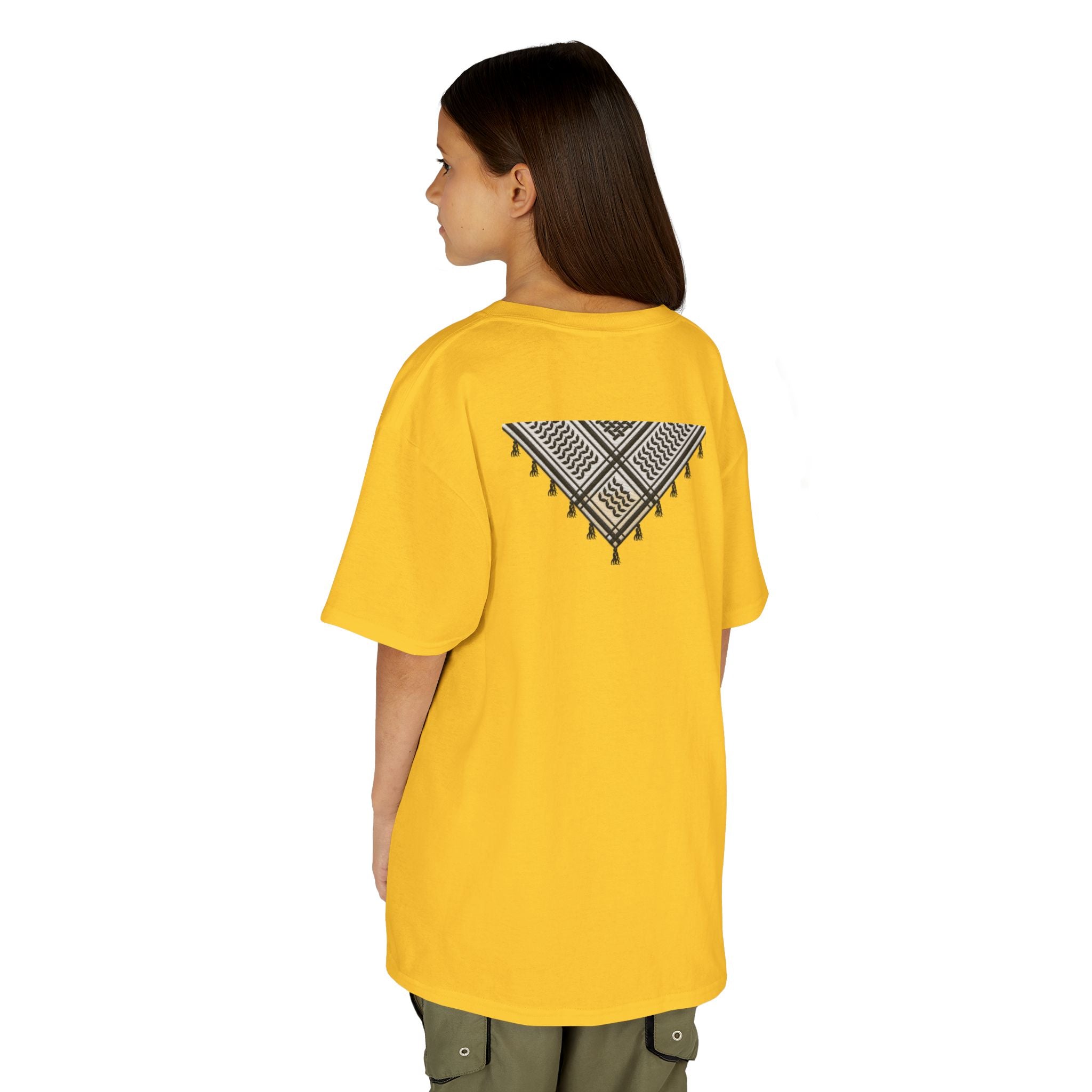 Pali-G | Kids T-Shirt – Palestine Map & Keffiyeh Pattern Print