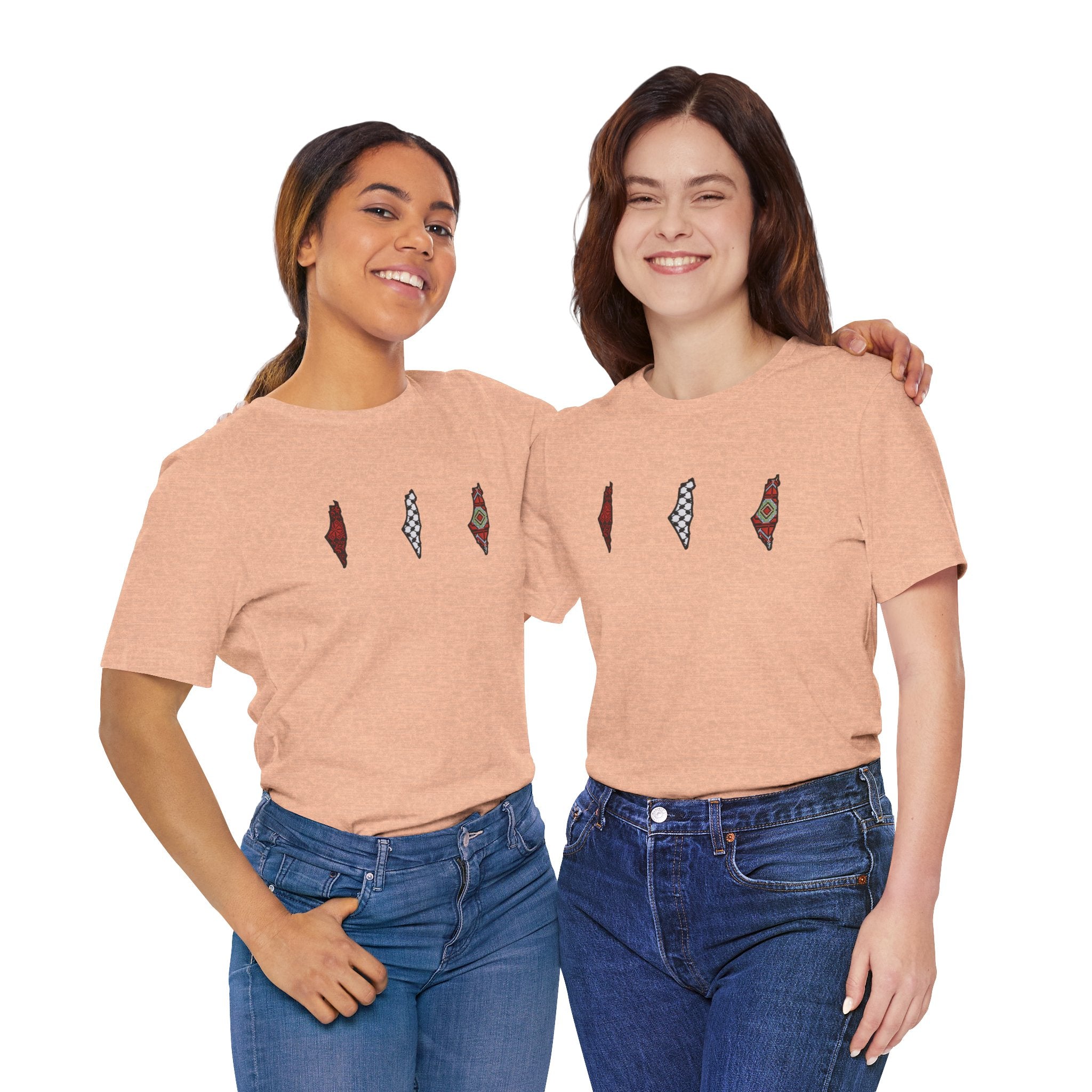 Free Palestine T-Shirt — Palestinian Keffiyeh & Map Solidarity Tee