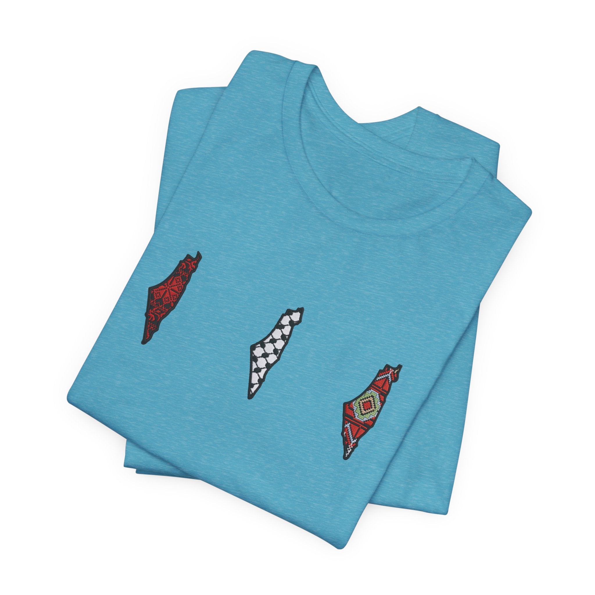 Free Palestine T-Shirt — Palestinian Keffiyeh & Map Solidarity Tee