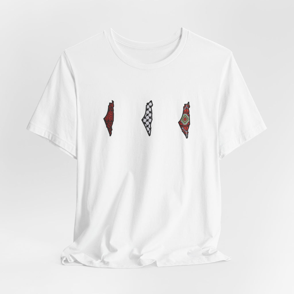 Free Palestine T-Shirt — Palestinian Keffiyeh & Map Solidarity Tee