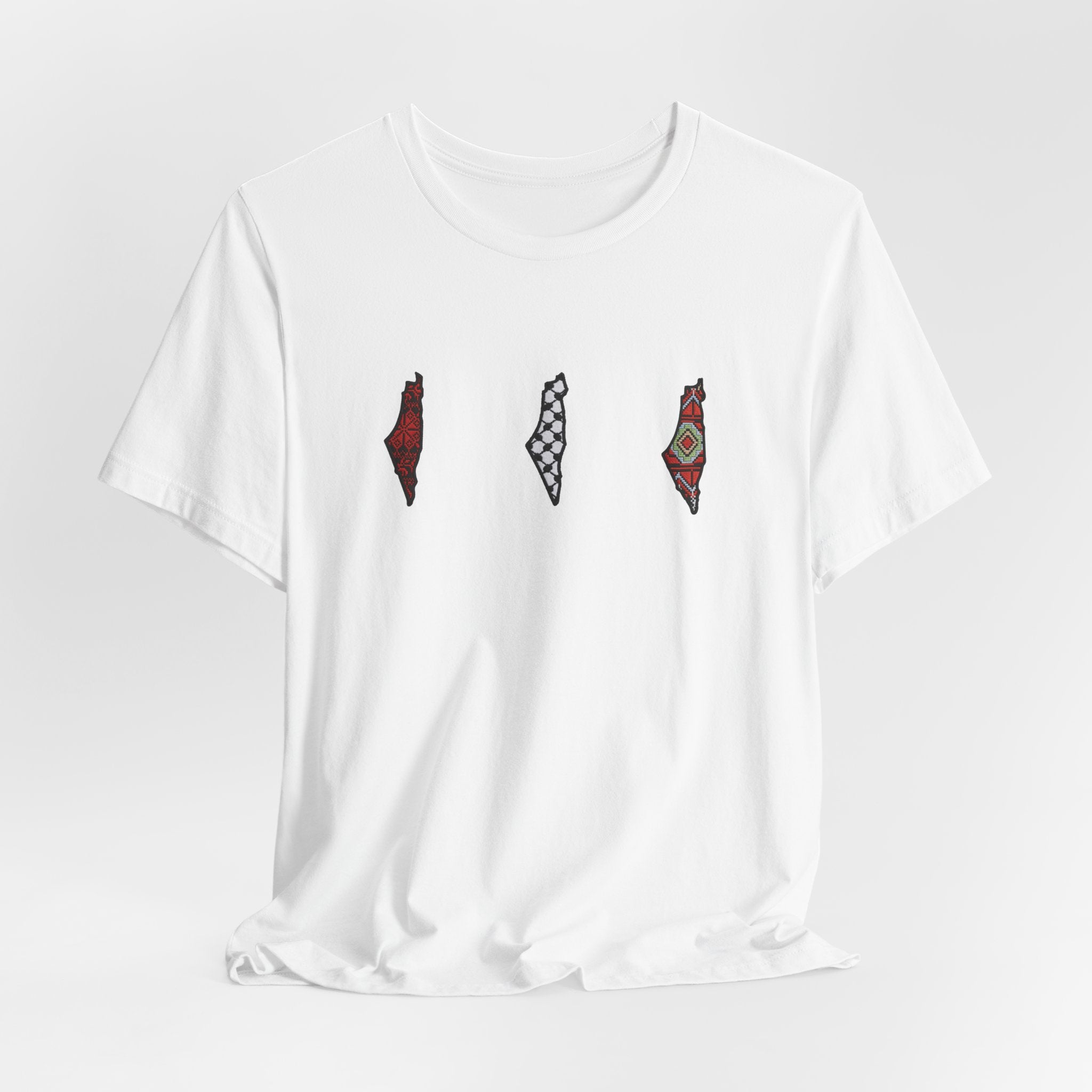 Free Palestine T-Shirt — Palestinian Keffiyeh & Map Solidarity Tee