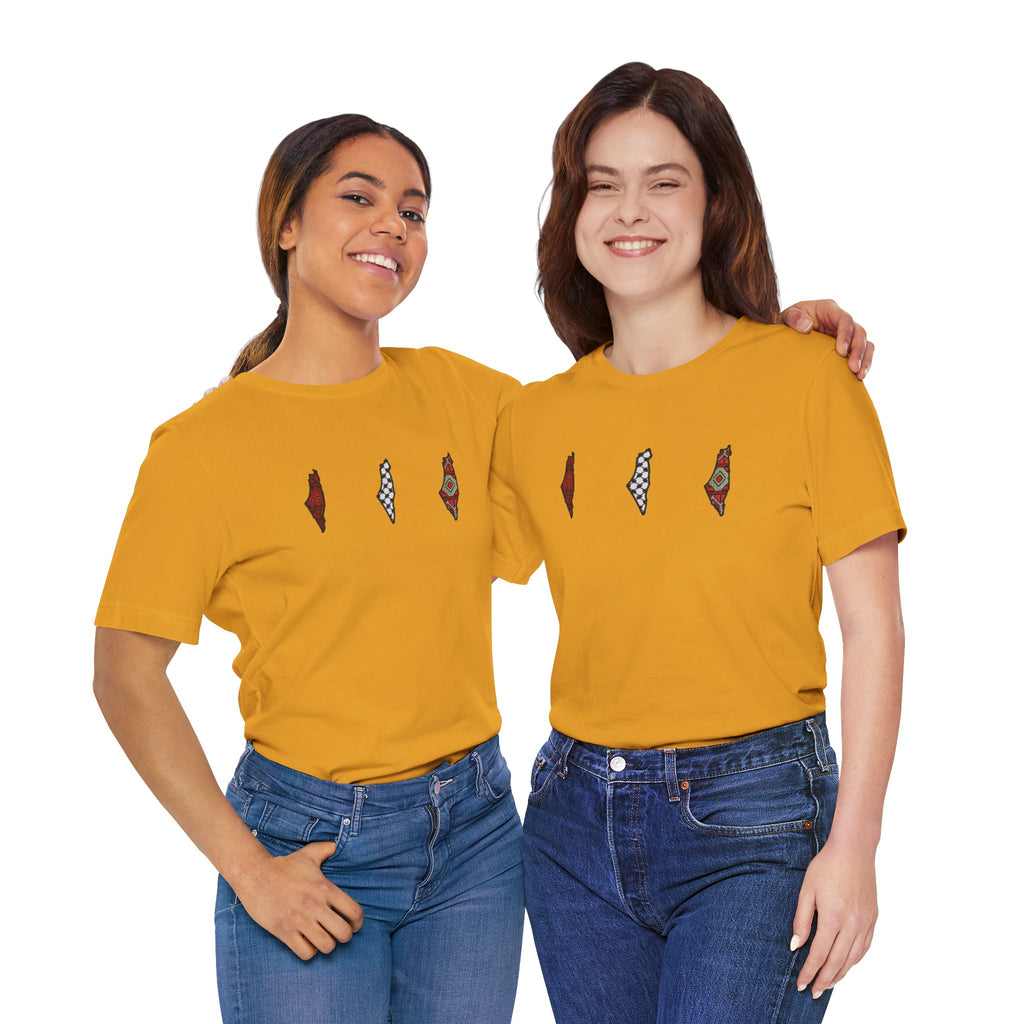 Free Palestine T-Shirt — Palestinian Keffiyeh & Map Solidarity Tee