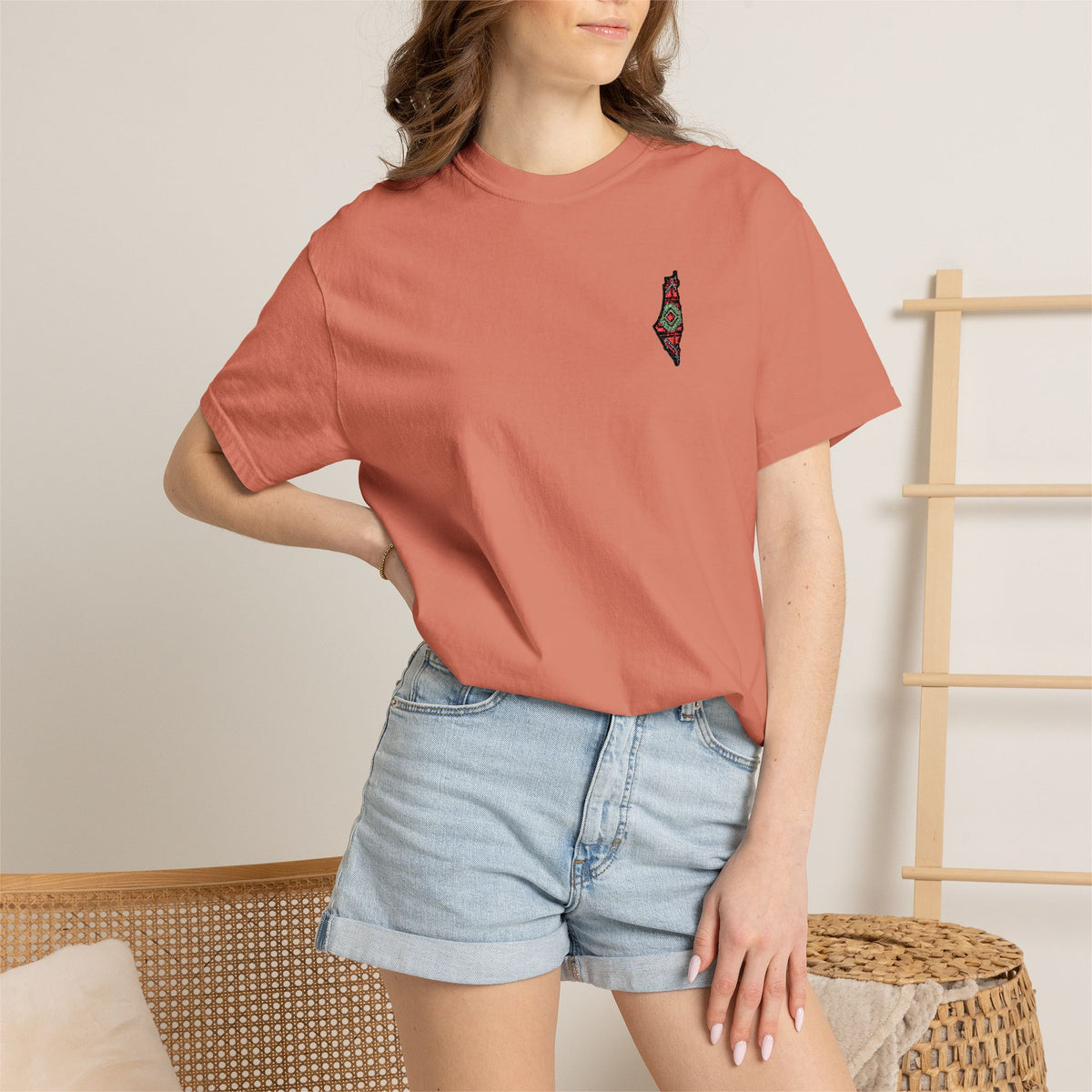 Pali-G Seeds of Palestine  Embroidery Short Sleeve T-Shirt