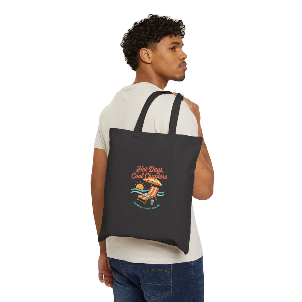 Hot Days Cool Chapters Tote | summer aesthetic, coastal vibes, hand-drawn pastel