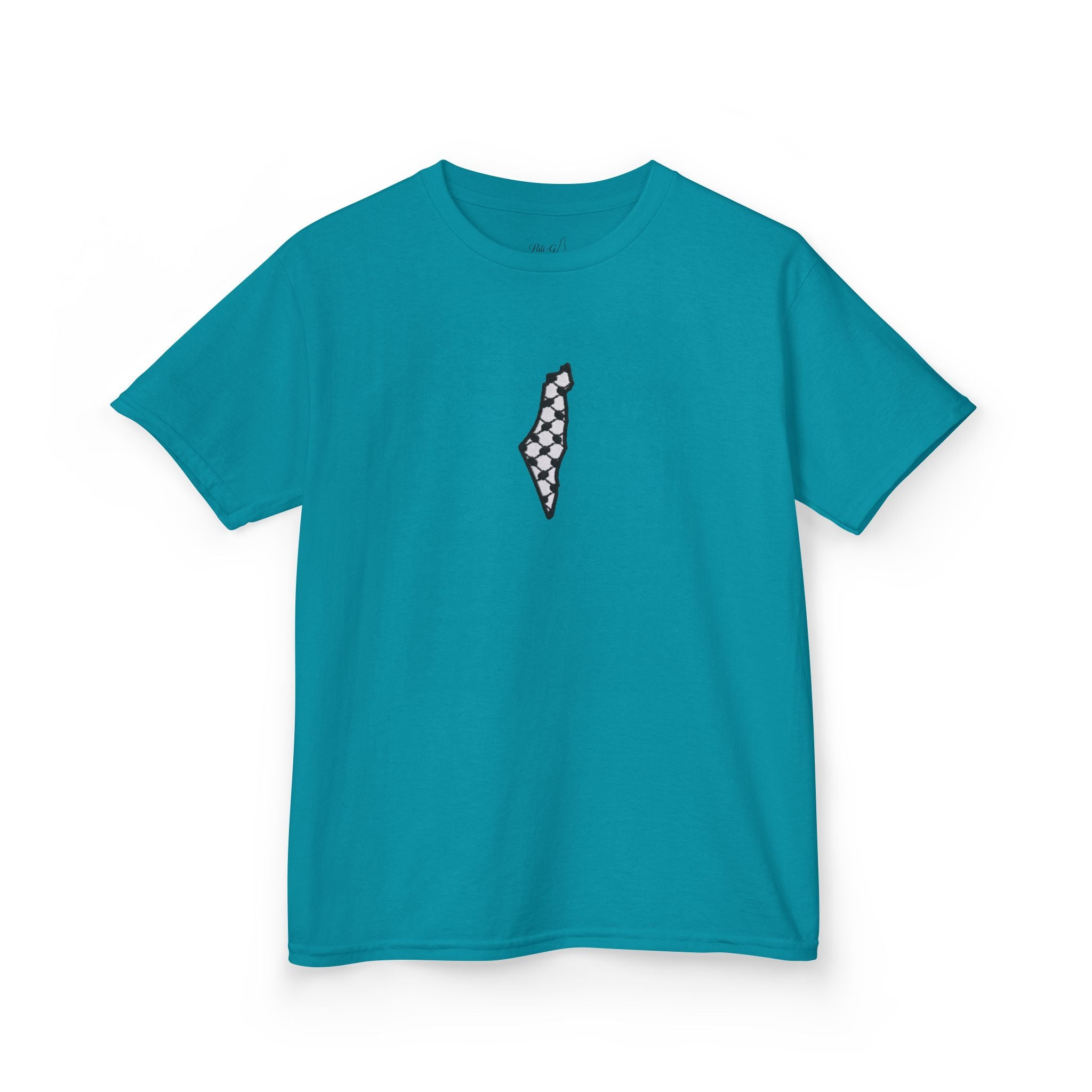 Pali-G | Kids T-Shirt – Palestine Map & Keffiyeh Pattern Print
