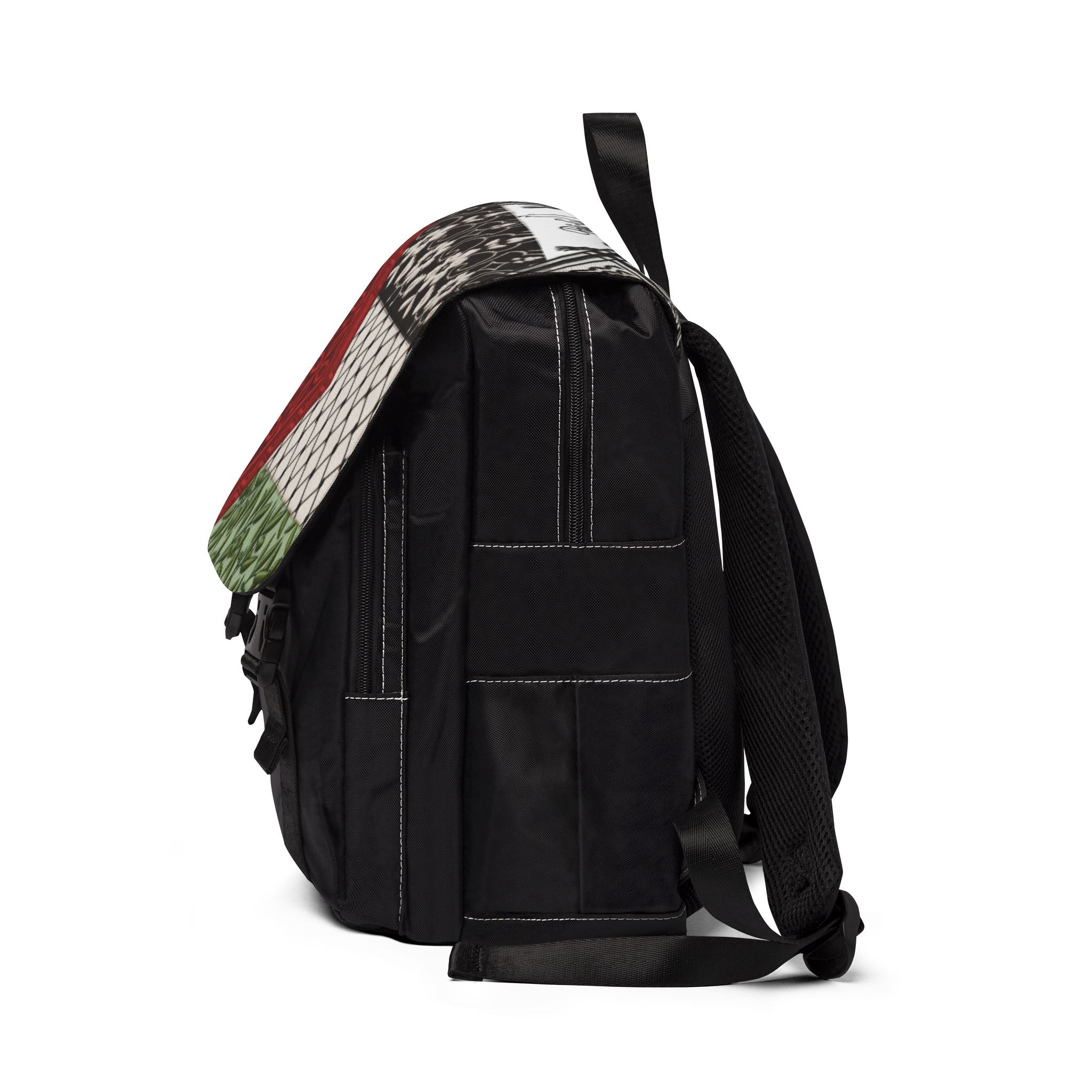 Pali-G Backpack – Palestinian Tatreez, Keffiyeh & Olive Branch Art Print | Cultural Heritage Laptop Bag | Unisex Travel & School Backpack
