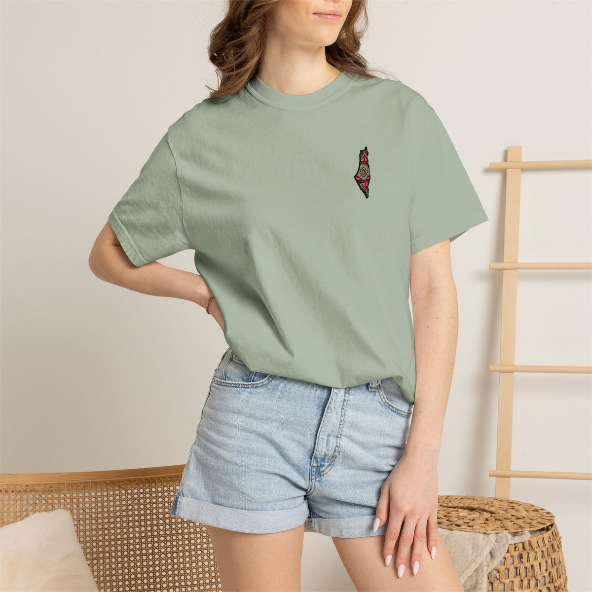 Pali-G Seeds of Palestine  Embroidery Short Sleeve T-Shirt