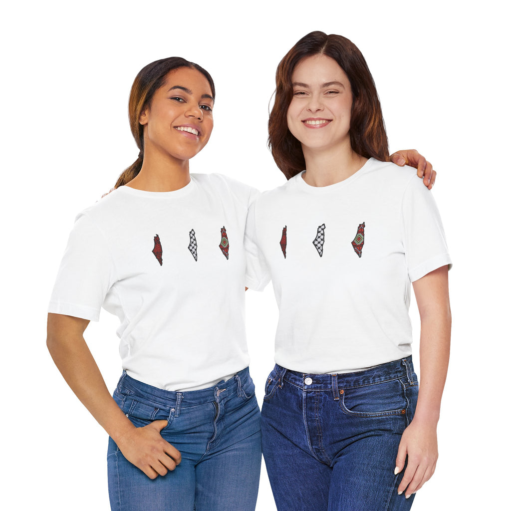 Free Palestine T-Shirt — Palestinian Keffiyeh & Map Solidarity Tee