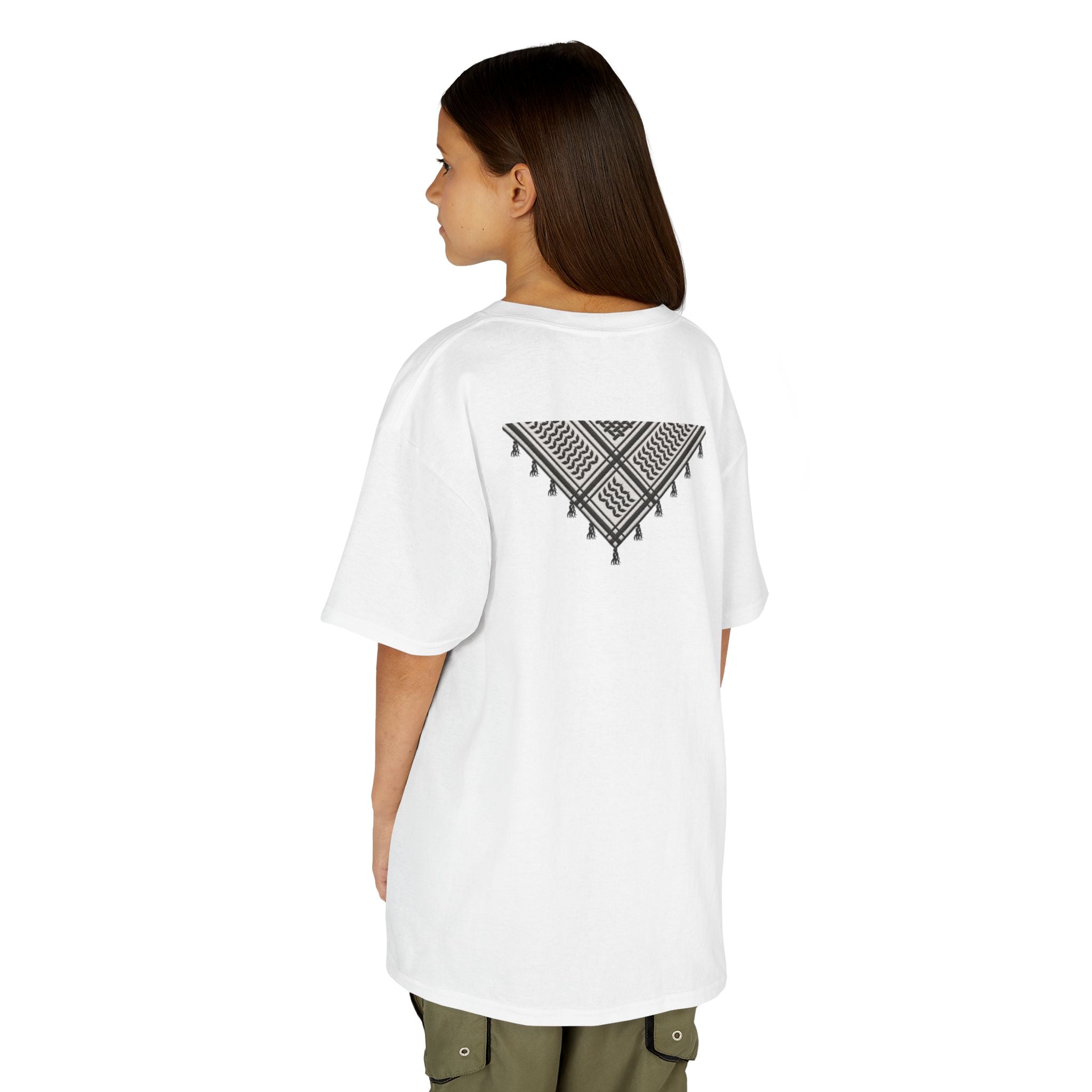 Pali-G | Kids T-Shirt – Palestine Map & Keffiyeh Pattern Print