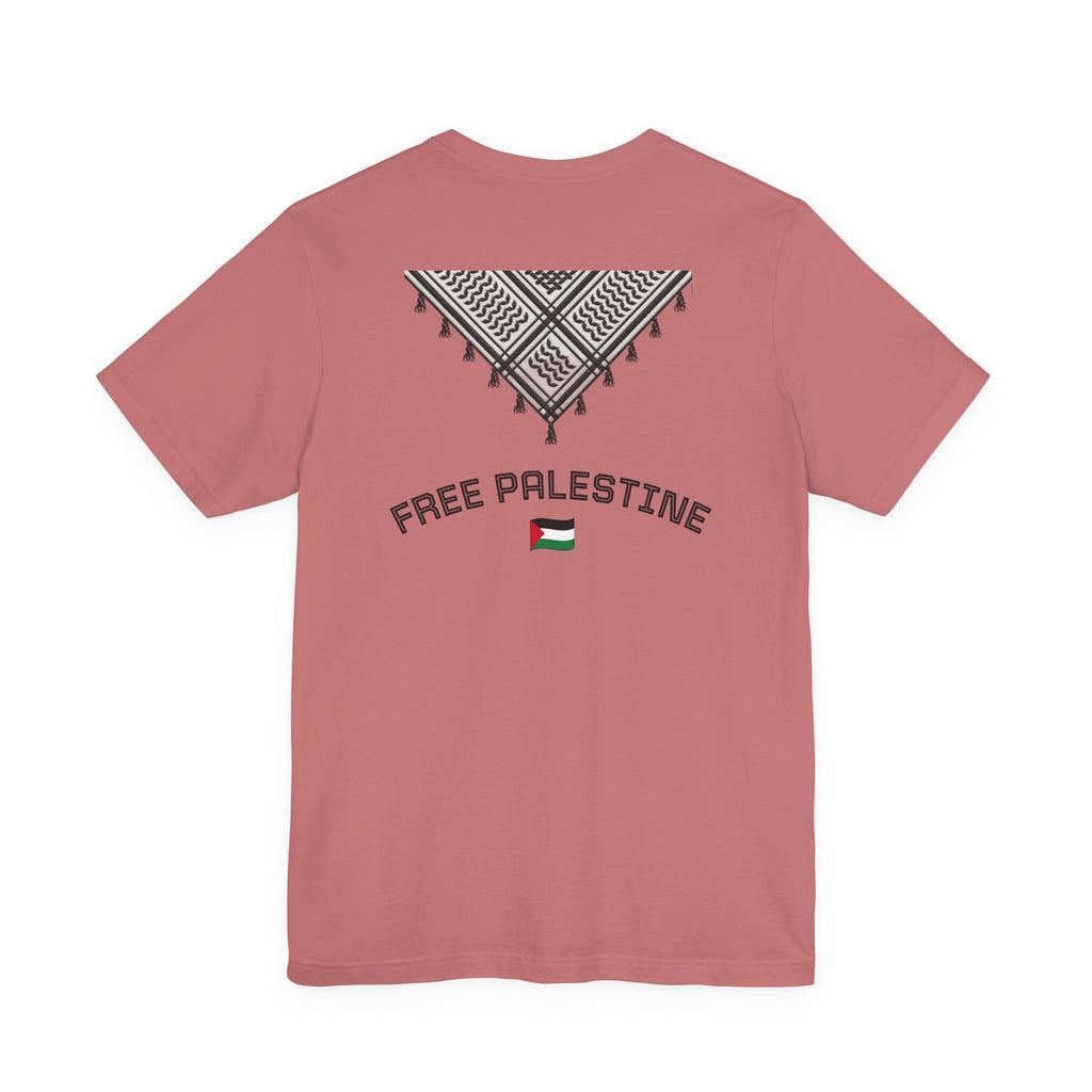 Free Palestine T-Shirt — Palestinian Keffiyeh & Map Solidarity Tee