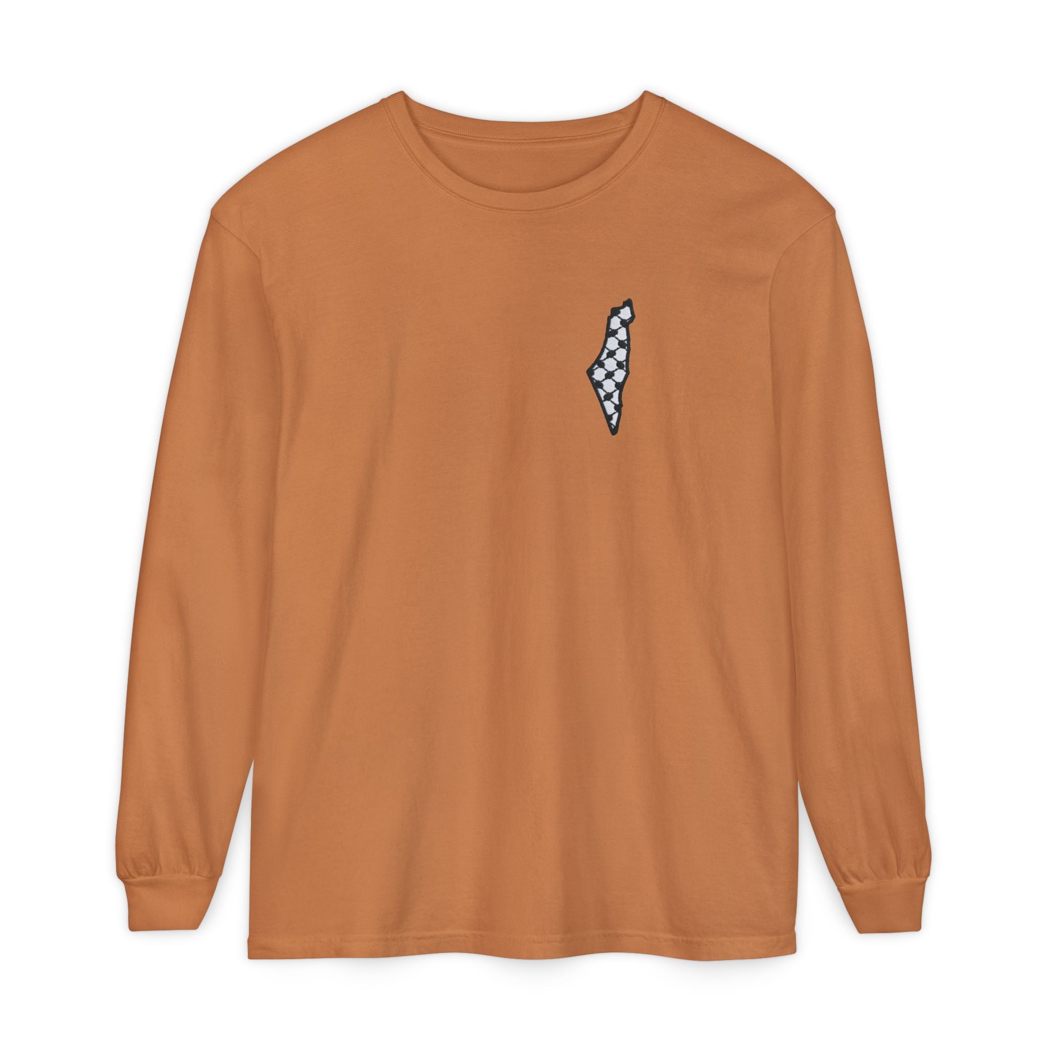 Pali-G || Palästina Kufiya Langarm-T-Shirt – Freiheit, Widerstand & Gaza Grafik