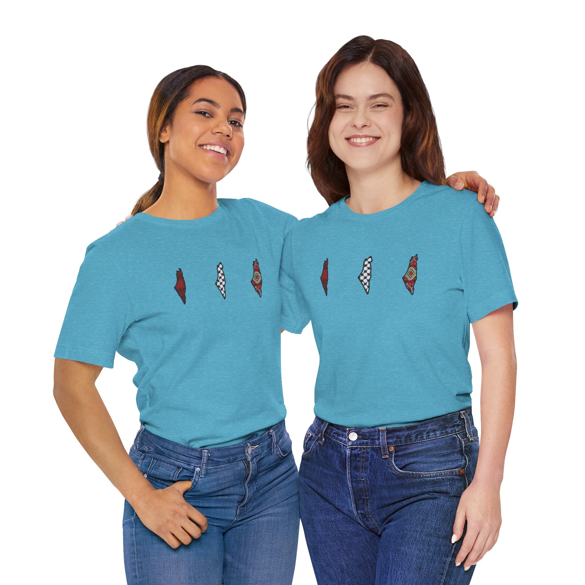 Free Palestine T-Shirt — Palestinian Keffiyeh & Map Solidarity Tee