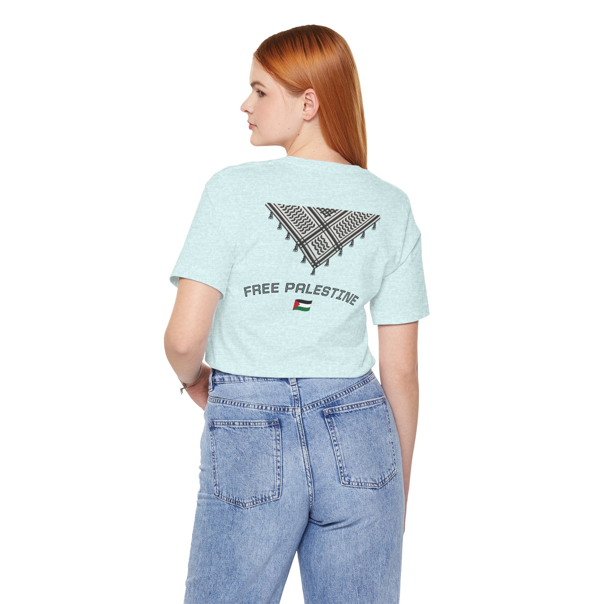 Free Palestine T-Shirt — Palestinian Keffiyeh & Map Solidarity Tee