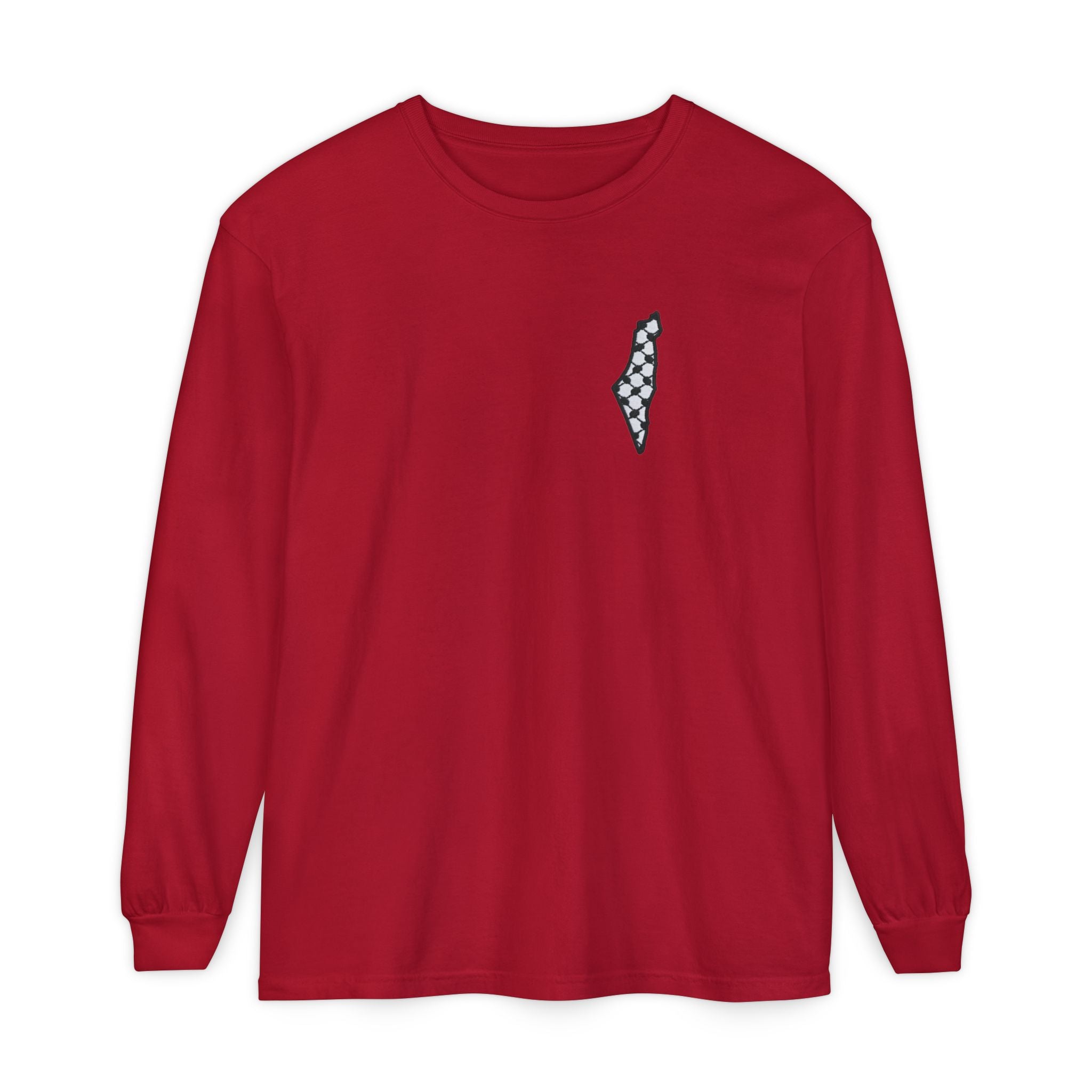 Pali-G || Palästina Kufiya Langarm-T-Shirt – Freiheit, Widerstand & Gaza Grafik
