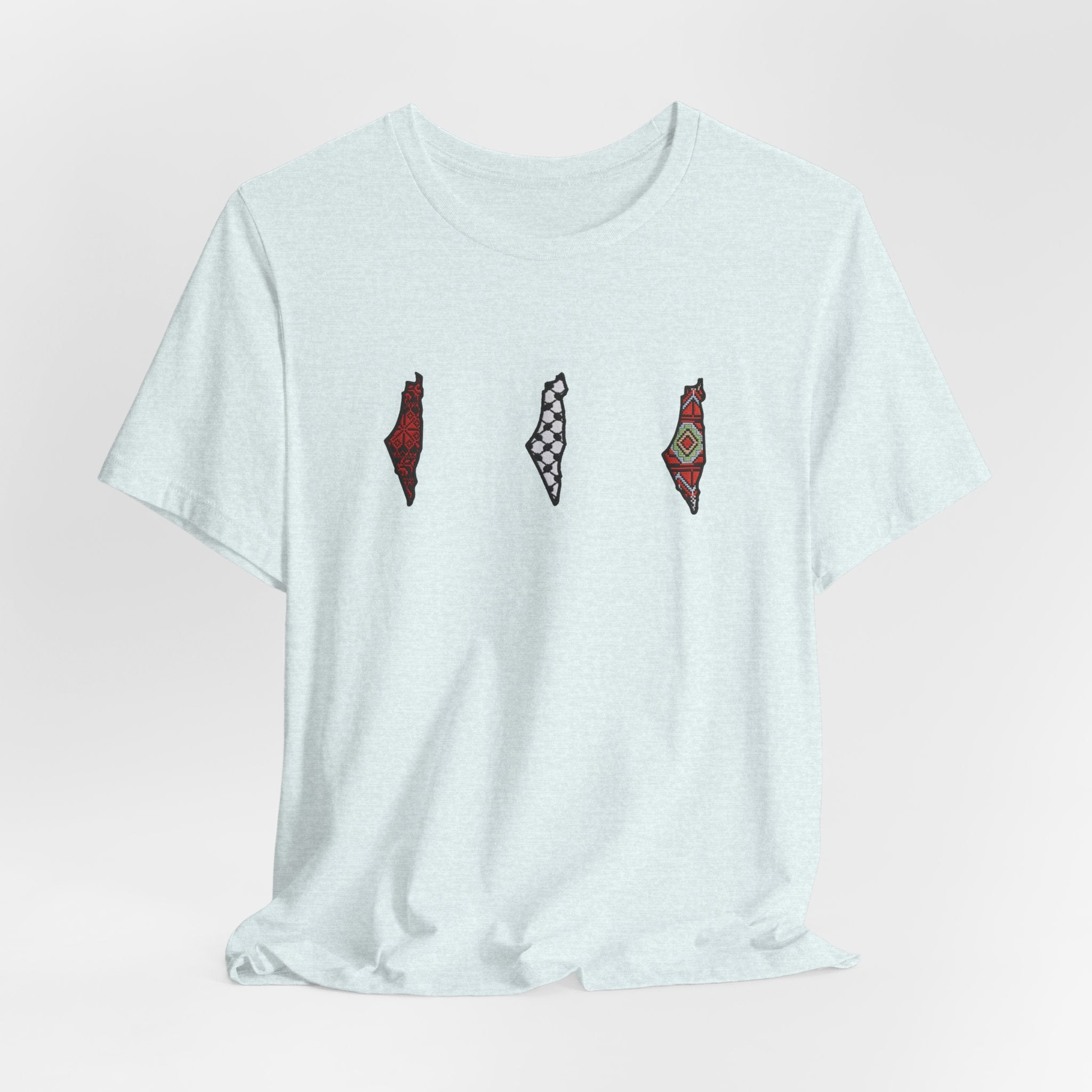 Free Palestine T-Shirt — Palestinian Keffiyeh & Map Solidarity Tee