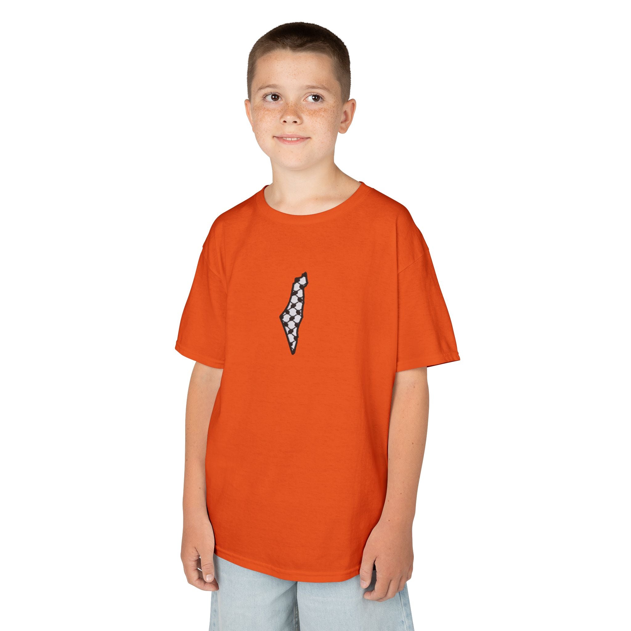 Pali-G | Kids T-Shirt – Palestine Map & Keffiyeh Pattern Print