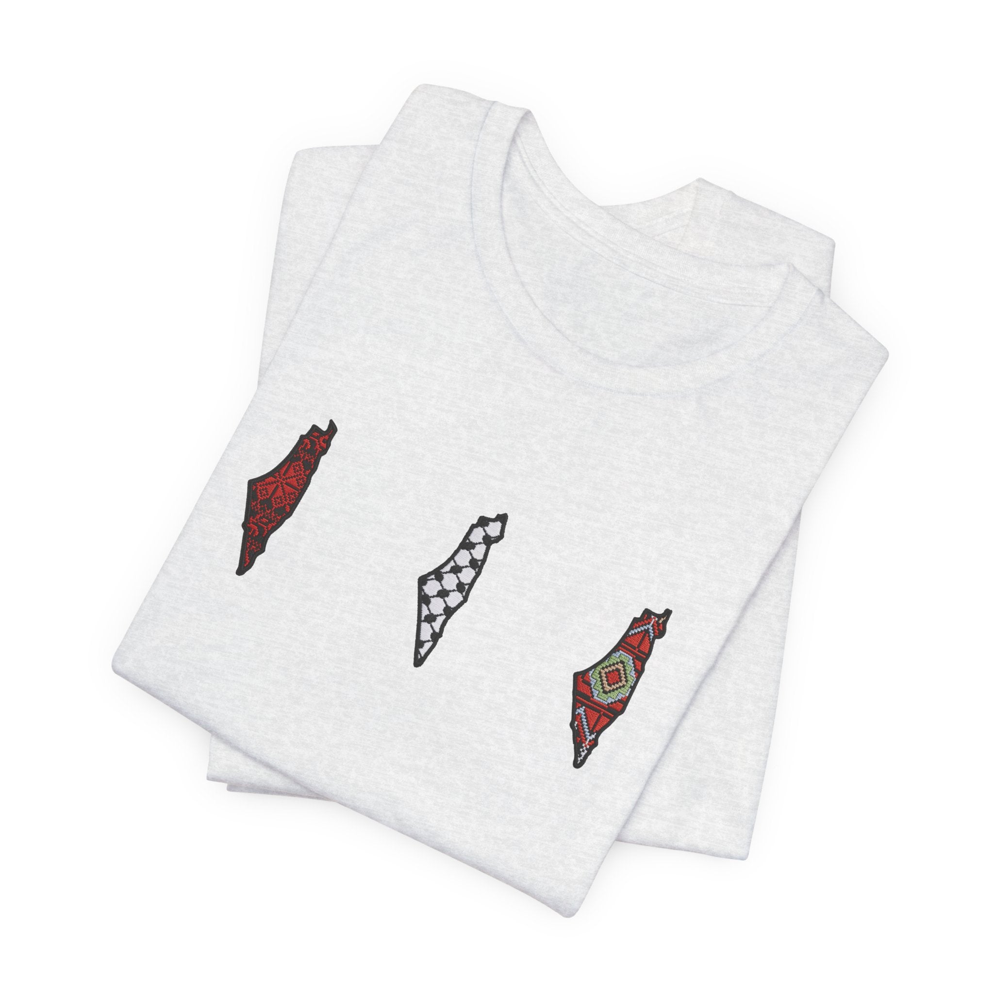 Free Palestine T-Shirt — Palestinian Keffiyeh & Map Solidarity Tee