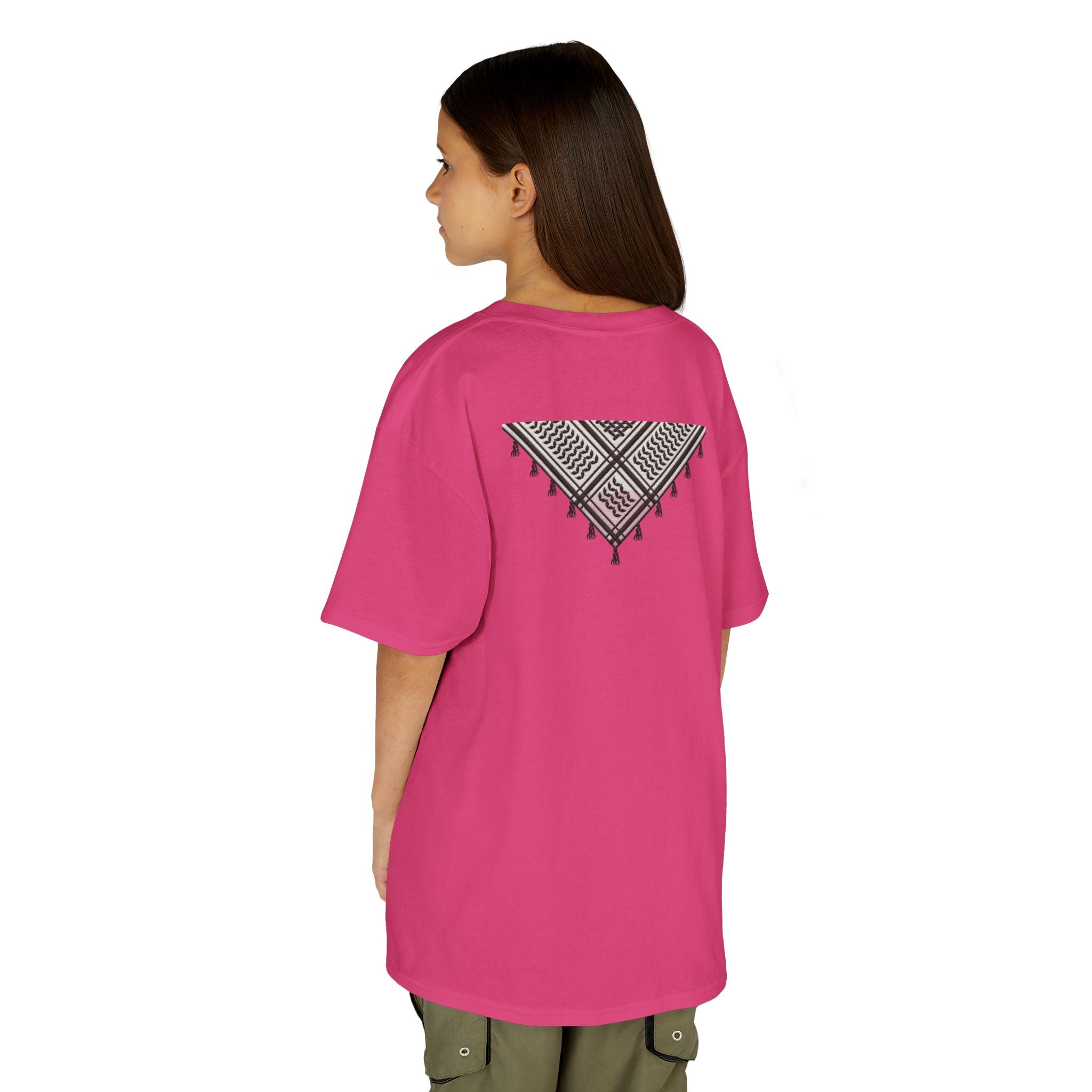 Pali-G | Kids T-Shirt – Palestine Map & Keffiyeh Pattern Print