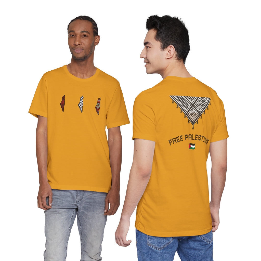 Free Palestine T-Shirt — Palestinian Keffiyeh & Map Solidarity Tee