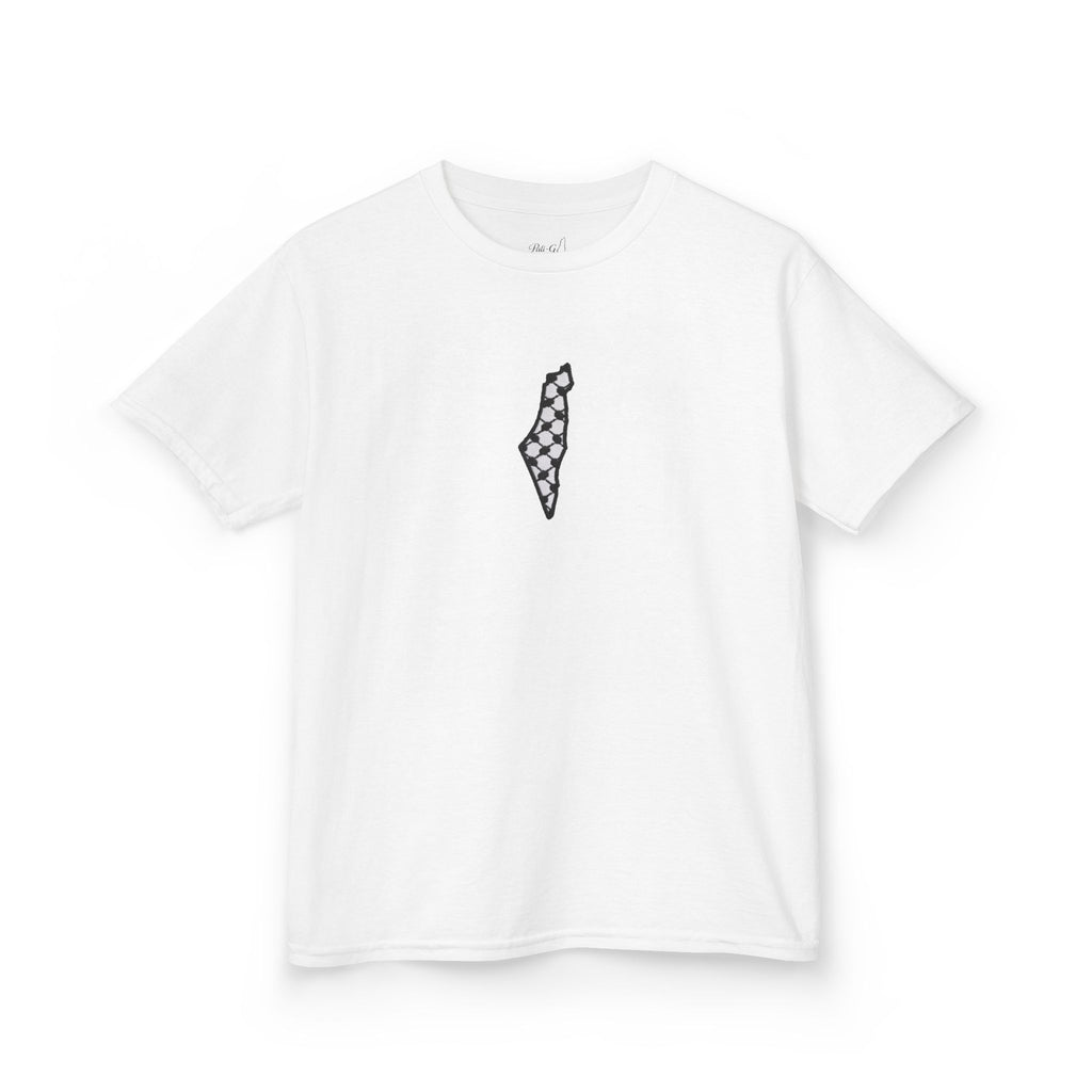 Pali-G | Kids T-Shirt – Palestine Map & Keffiyeh Pattern Print