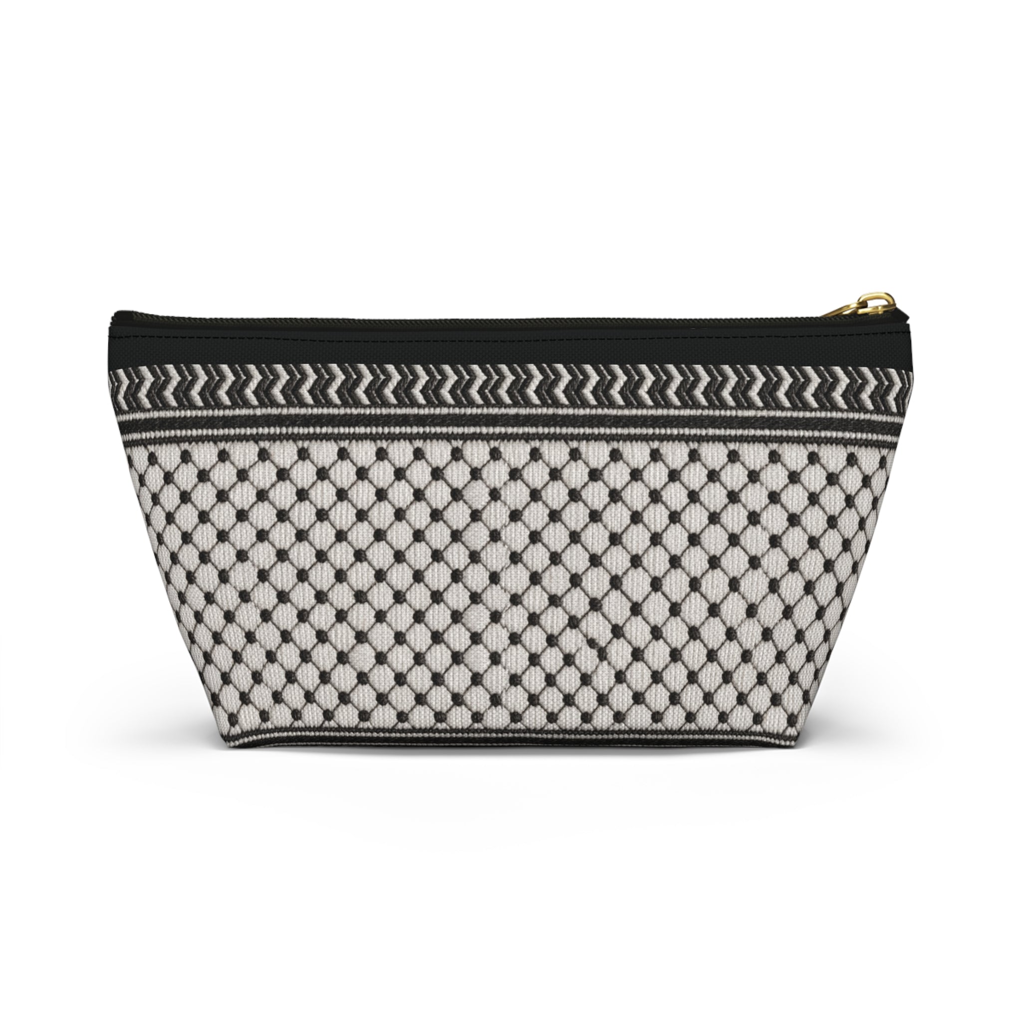 Pali-G | Palestinian Embroidery Pouch – Keffiyeh & Floral Tatreez Art Print | Makeup & Accessory Bag | Cultural Heritage Zipper Pouch