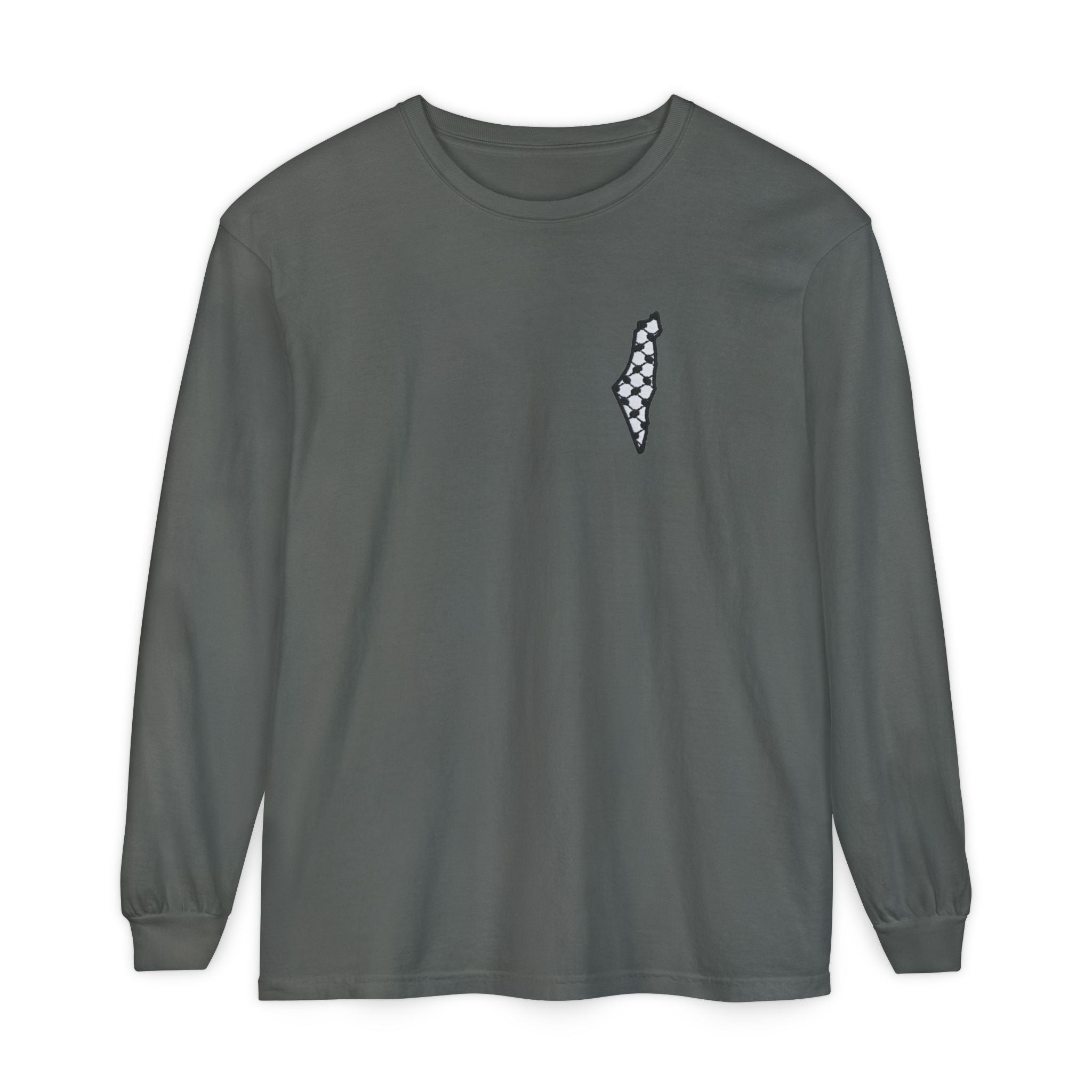 Pali-G || Palästina Kufiya Langarm-T-Shirt – Freiheit, Widerstand & Gaza Grafik