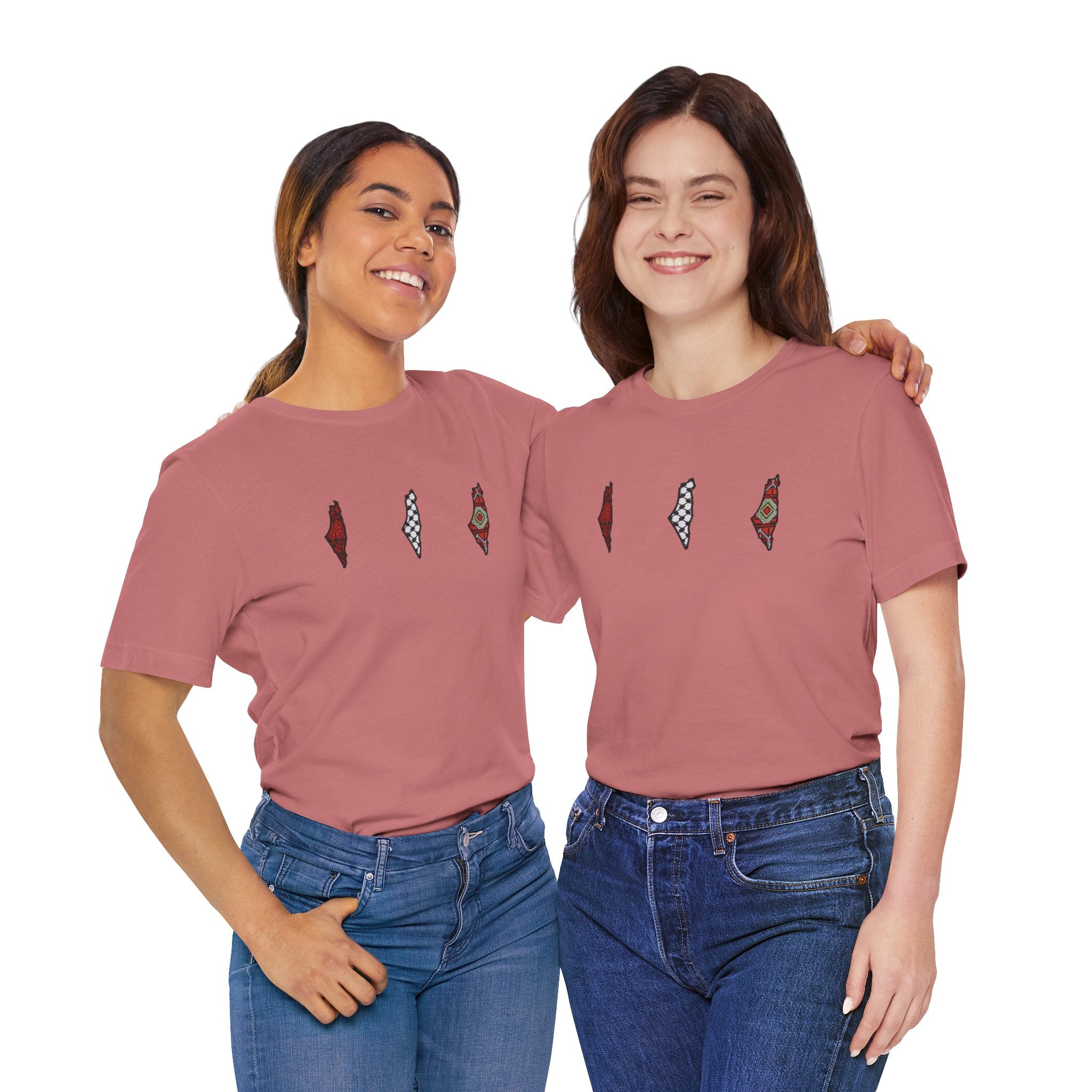 Free Palestine T-Shirt — Palestinian Keffiyeh & Map Solidarity Tee