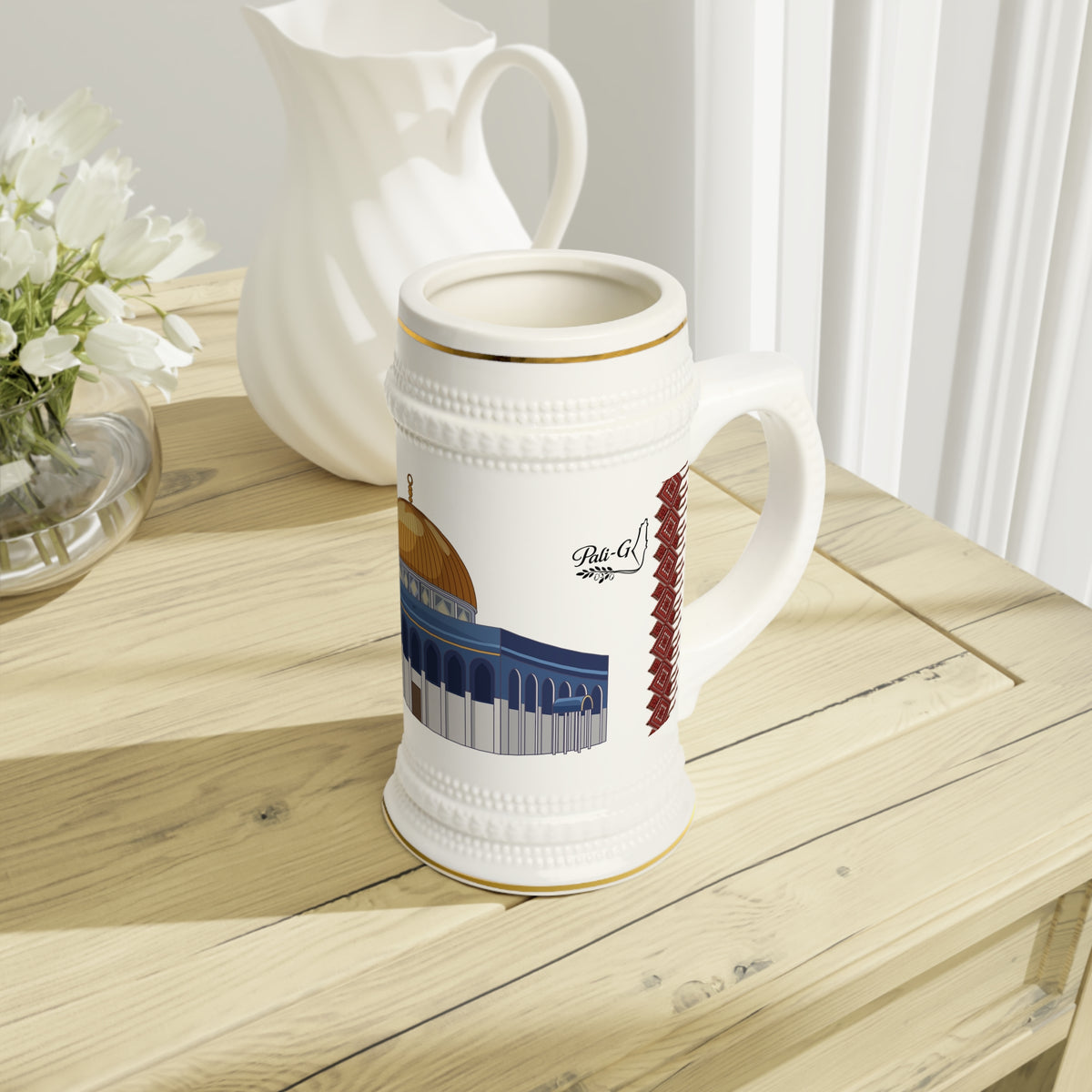 Dome of the Rock Stein Mug — Jerusalem Landmark Ceramic Beer Stein